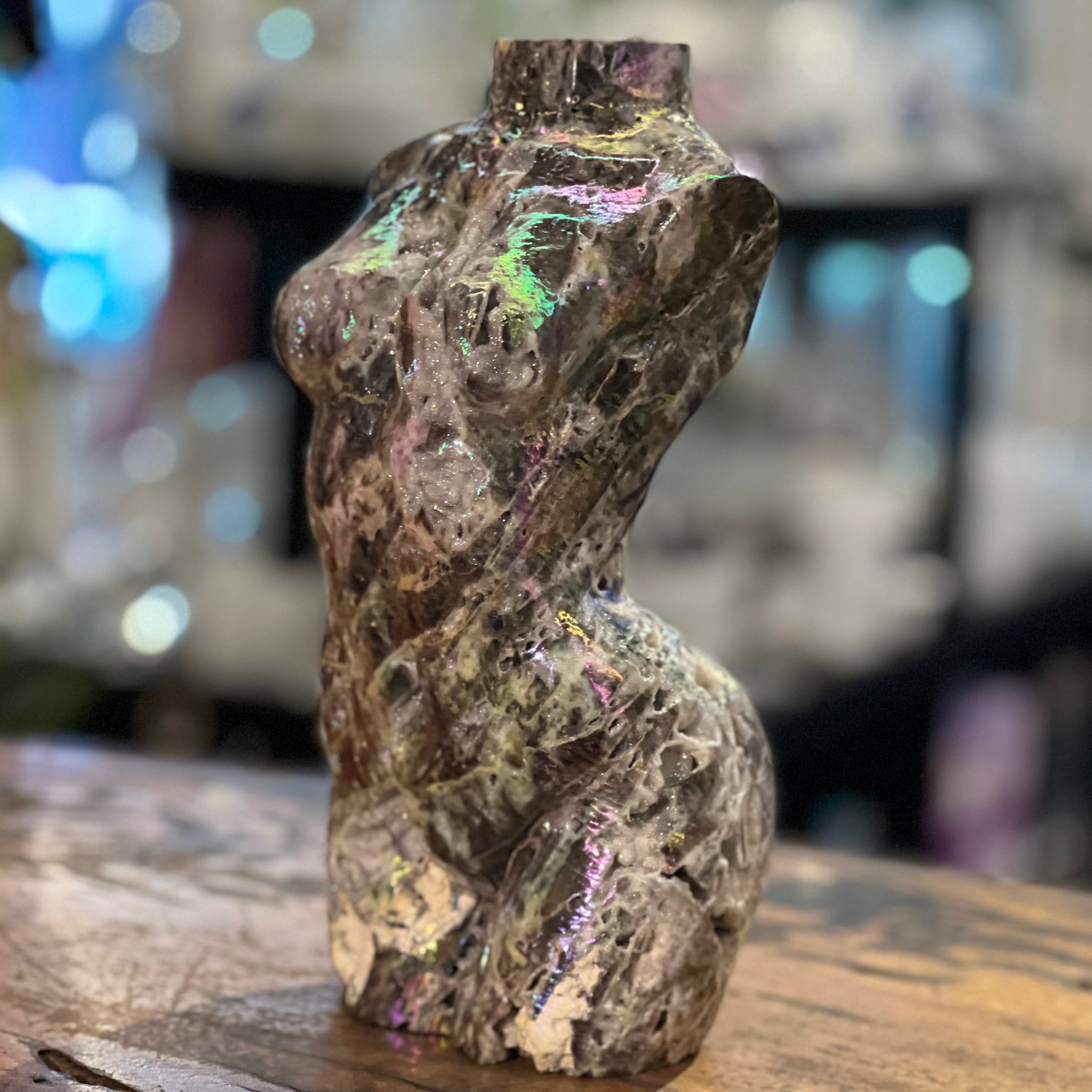 HUGE Booty Licious Electroplated Sphalarite Lady Body Carving