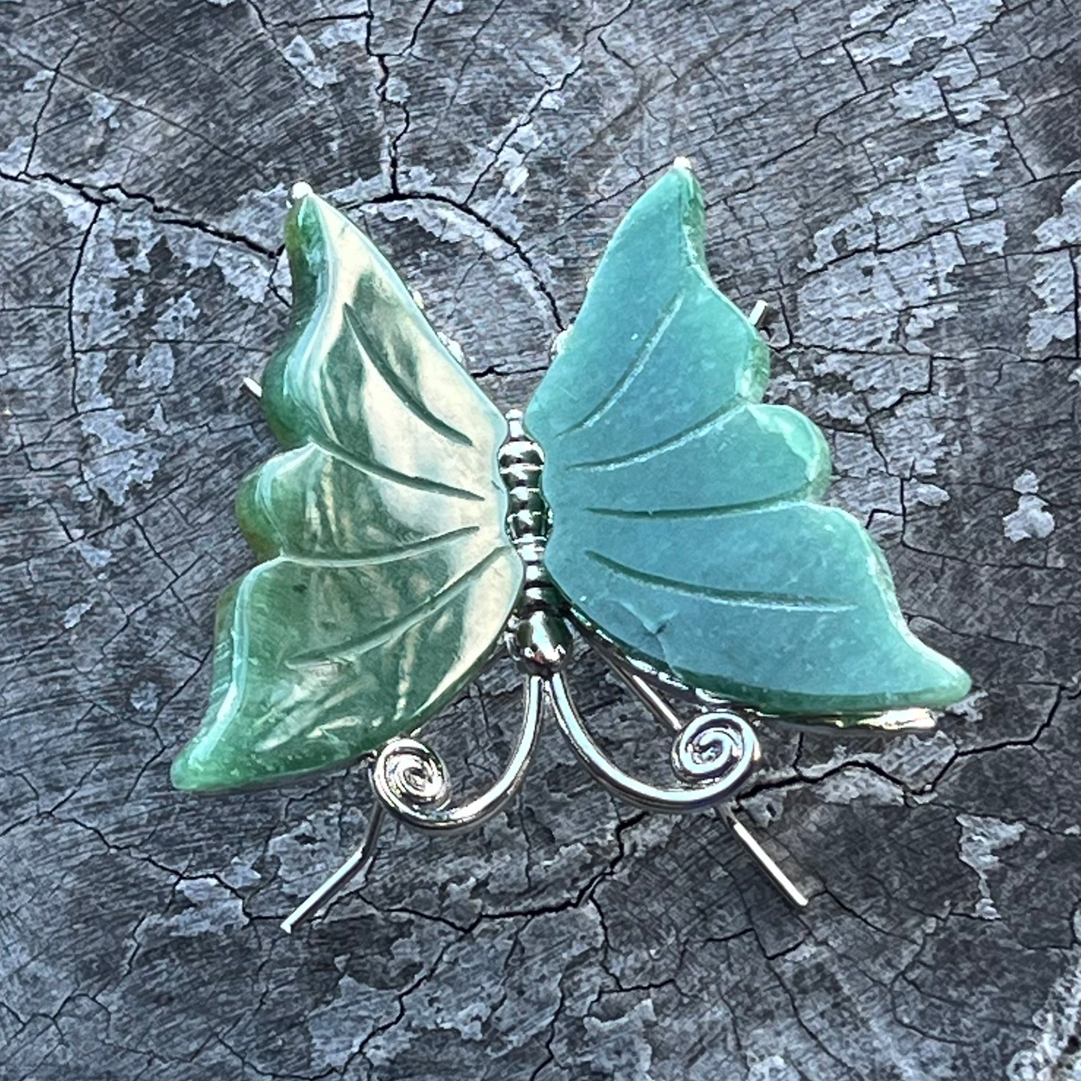 Green Strawberry Quartz Butterfly