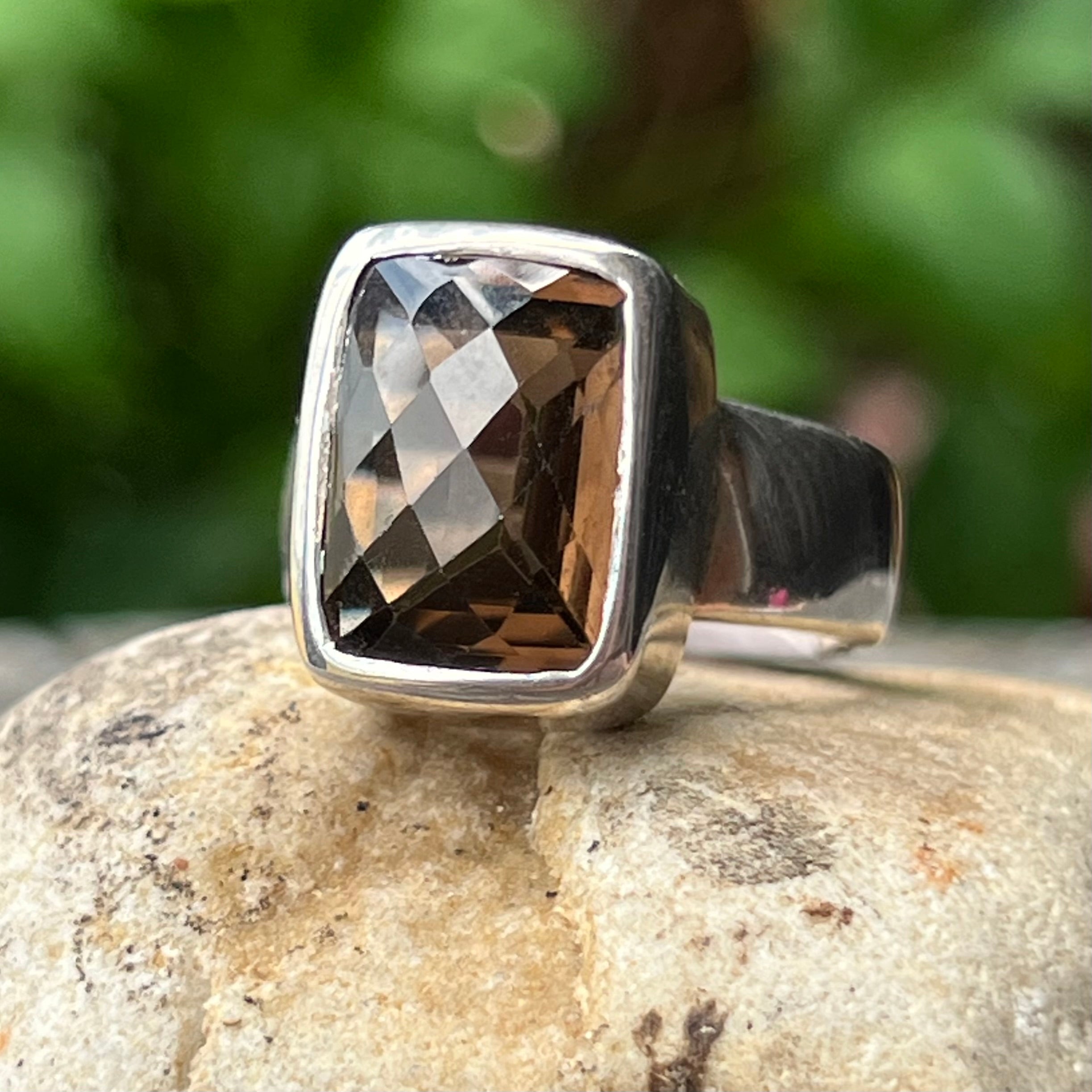 Smokey Quartz ~ Sterling Silver Ring ~ Size 9.5