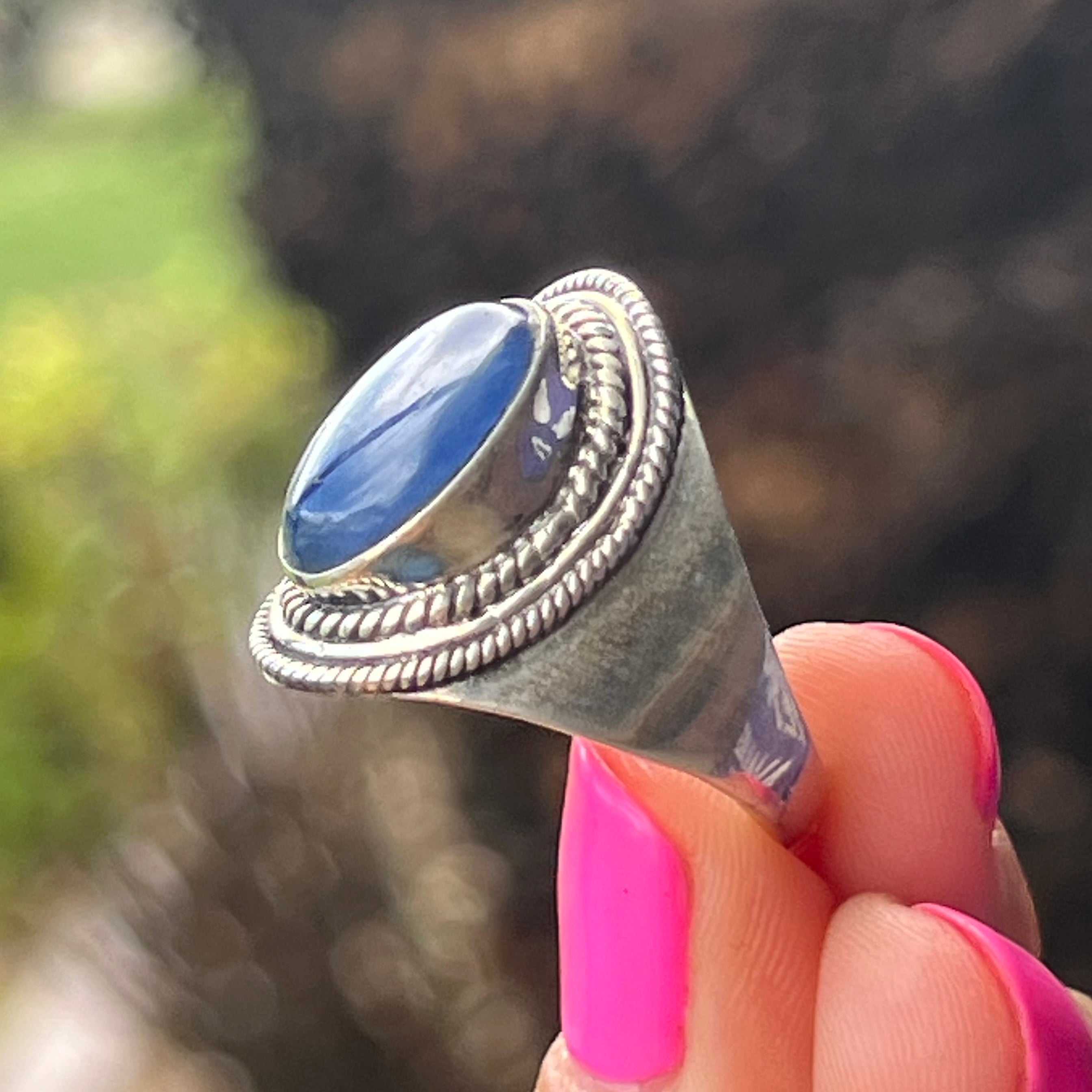 Blue Kyanite Sterling Silver Ring ~ 10.5