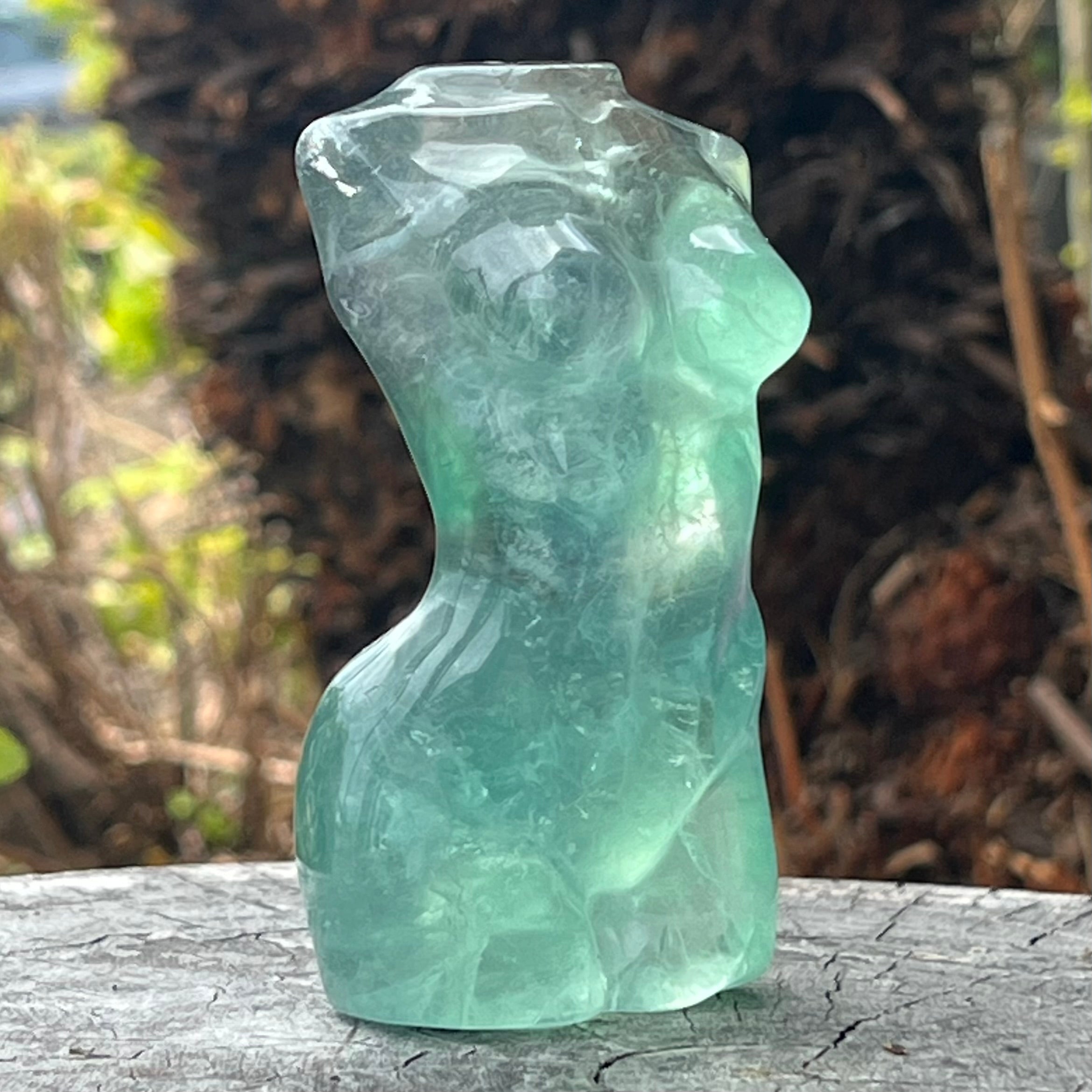 Green Fluorite ~ Woman Lady Body Carving