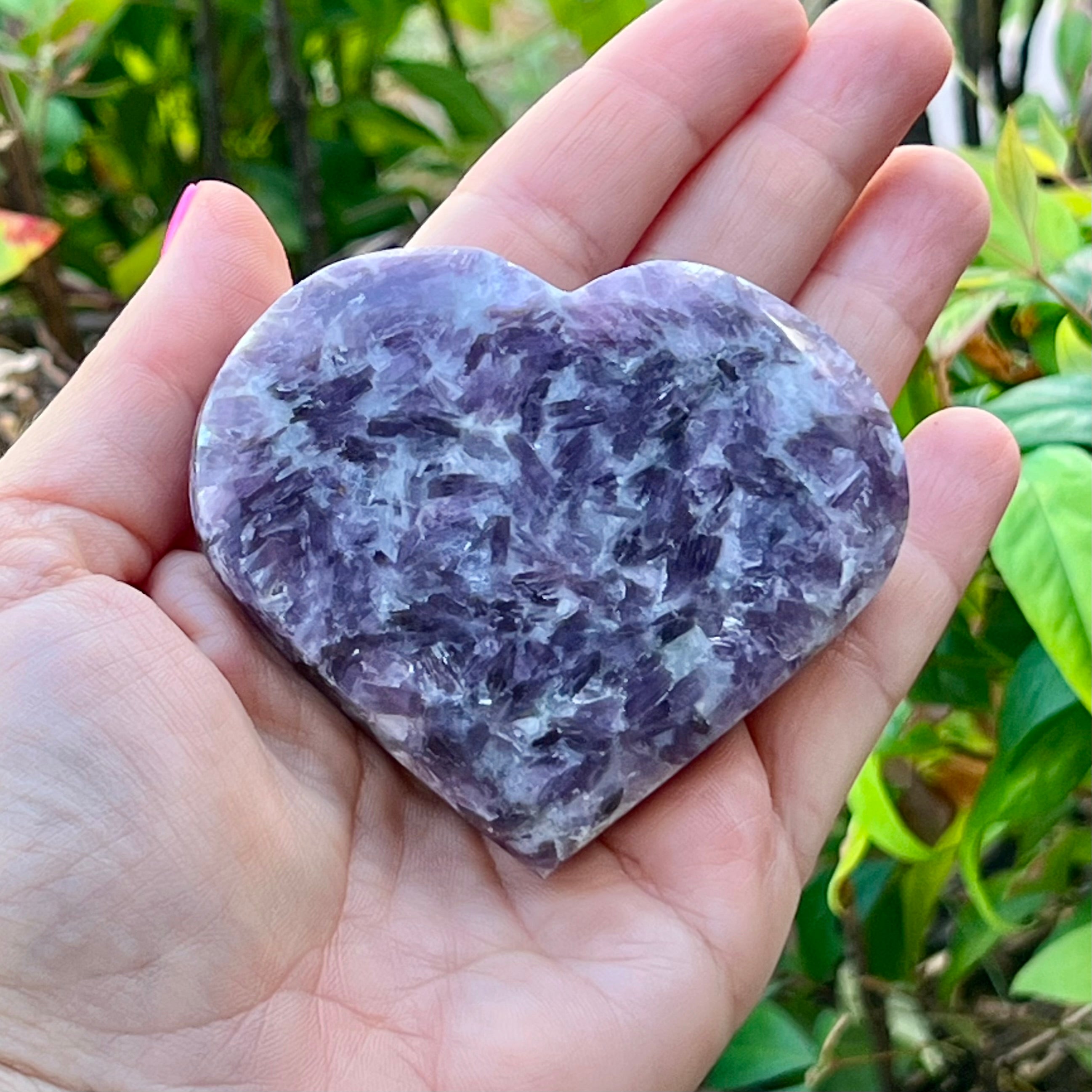 Lepidolite Heart Carving