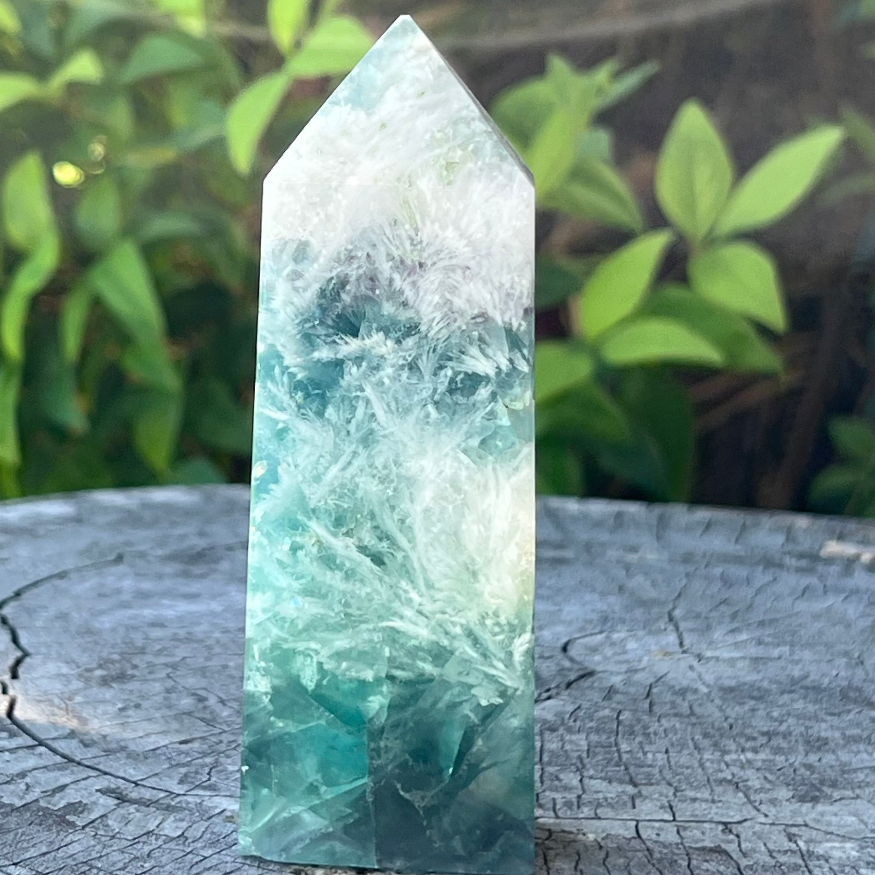 Green Snowflake Fluorite Generator Point