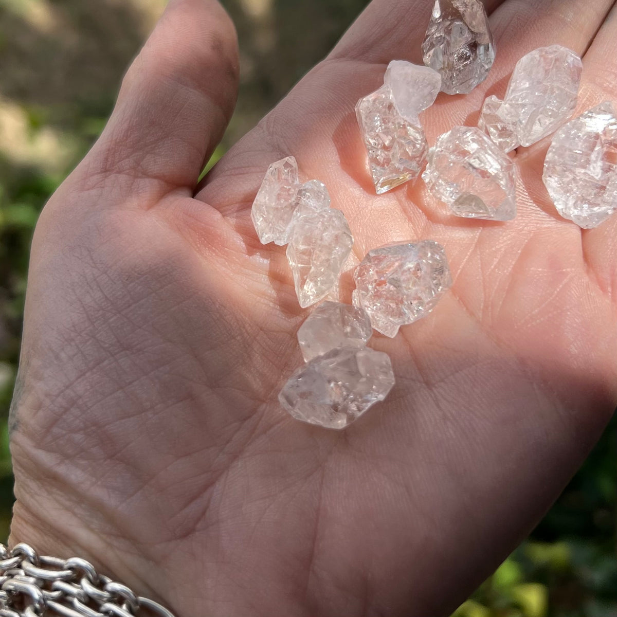 Herkimer Diamond in Glass Specimen Jar