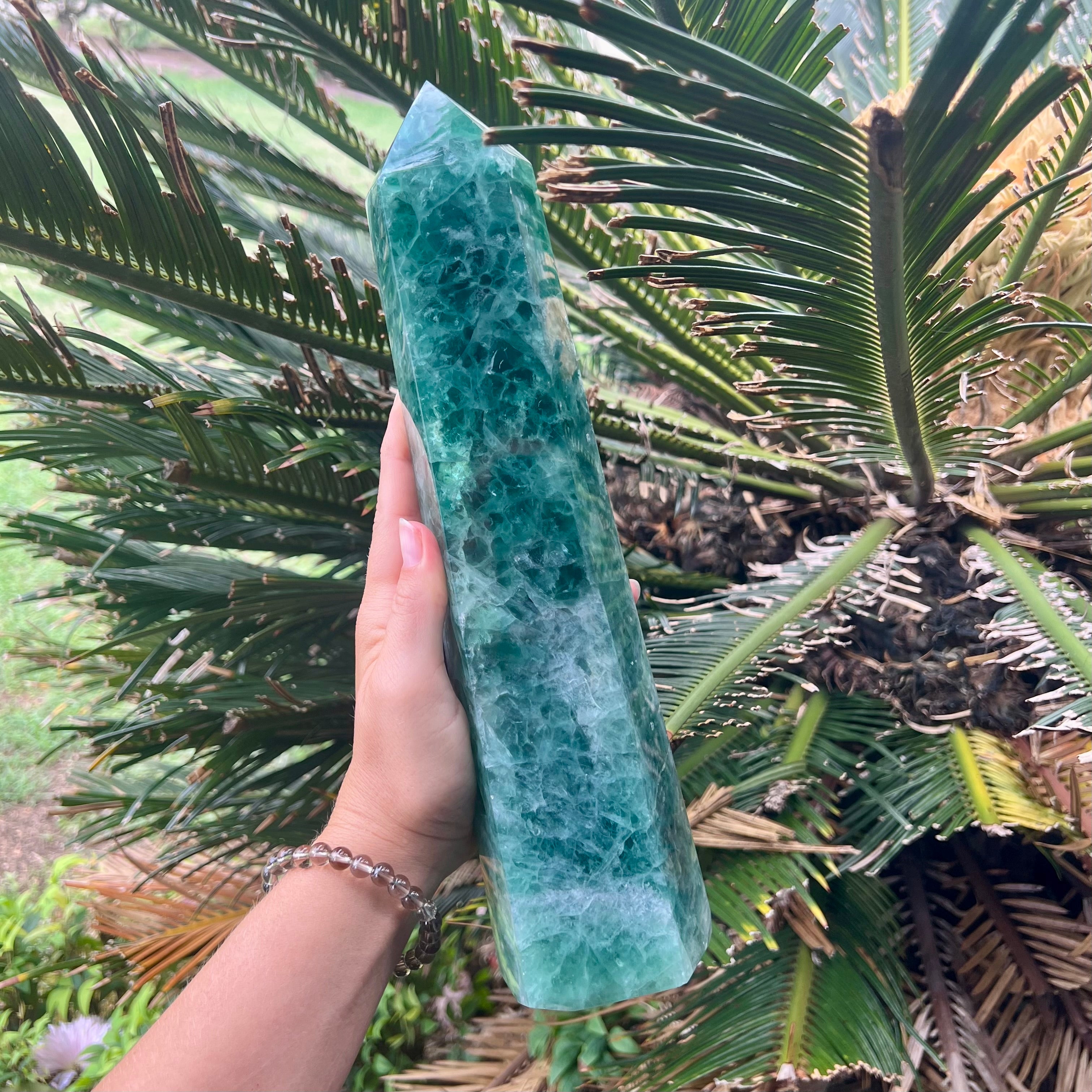 Large Rainbow Fluorite Polished Point