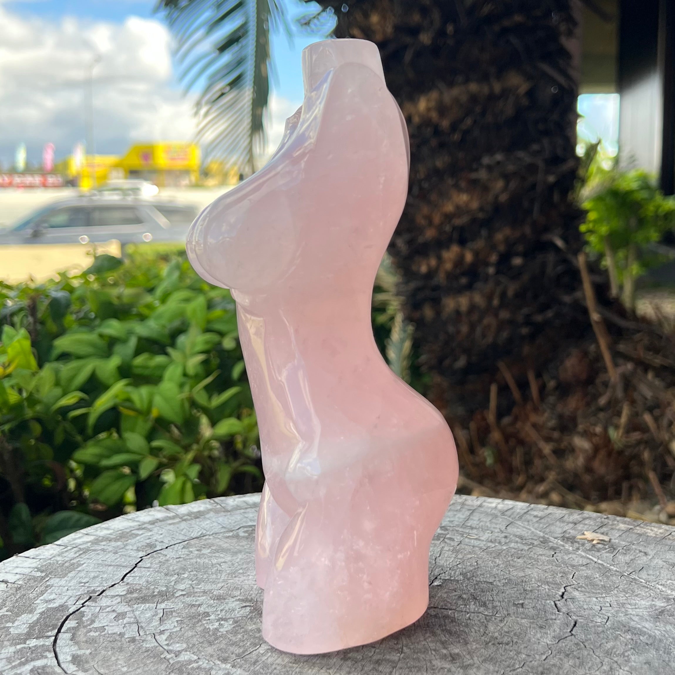 Rose Quartz ~ Large Woman Lady Body Carving