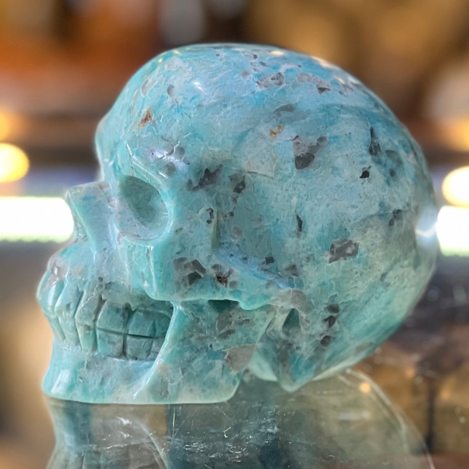Caribbean Calcite Skull Carving