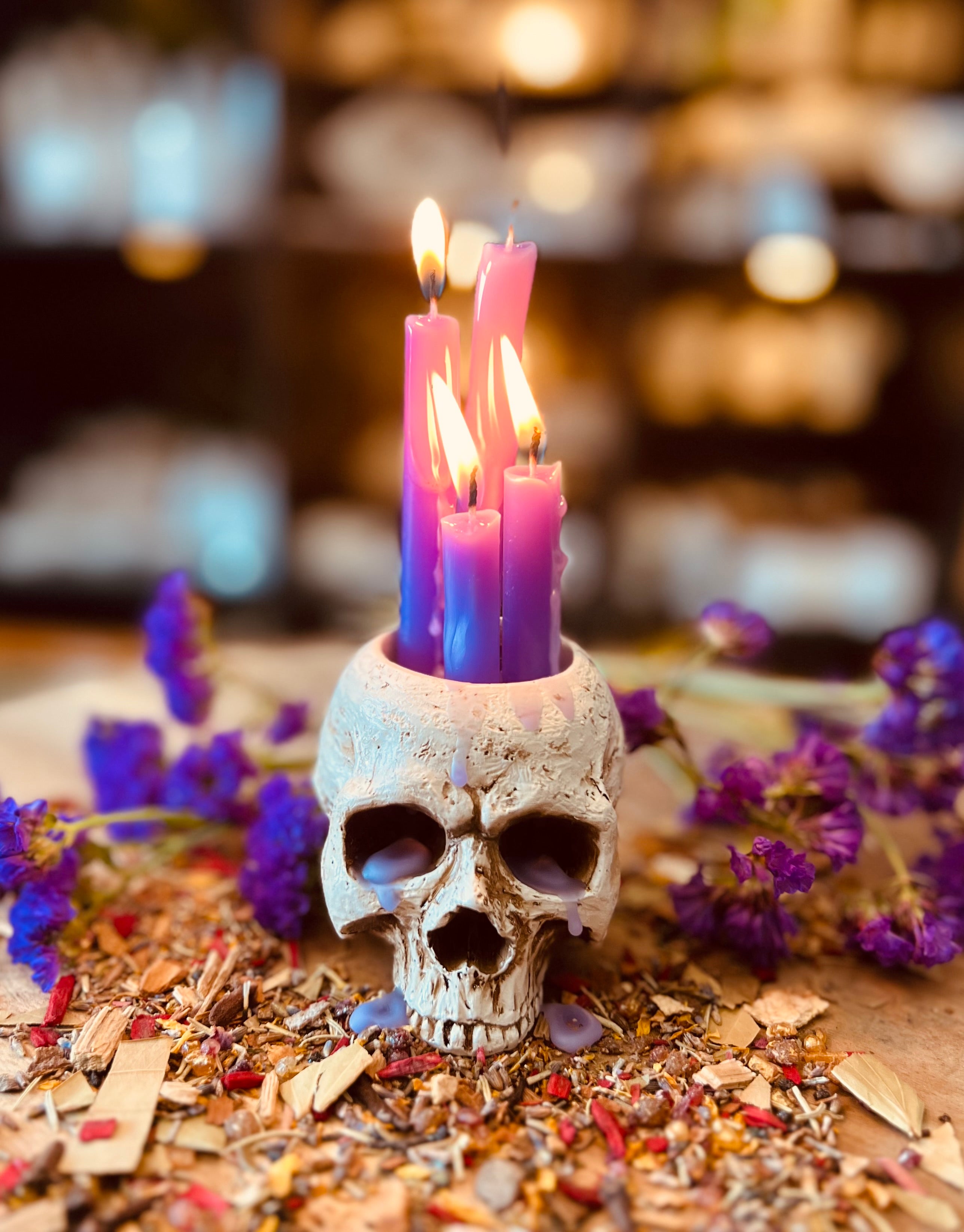 Crying Skull Candle Holder