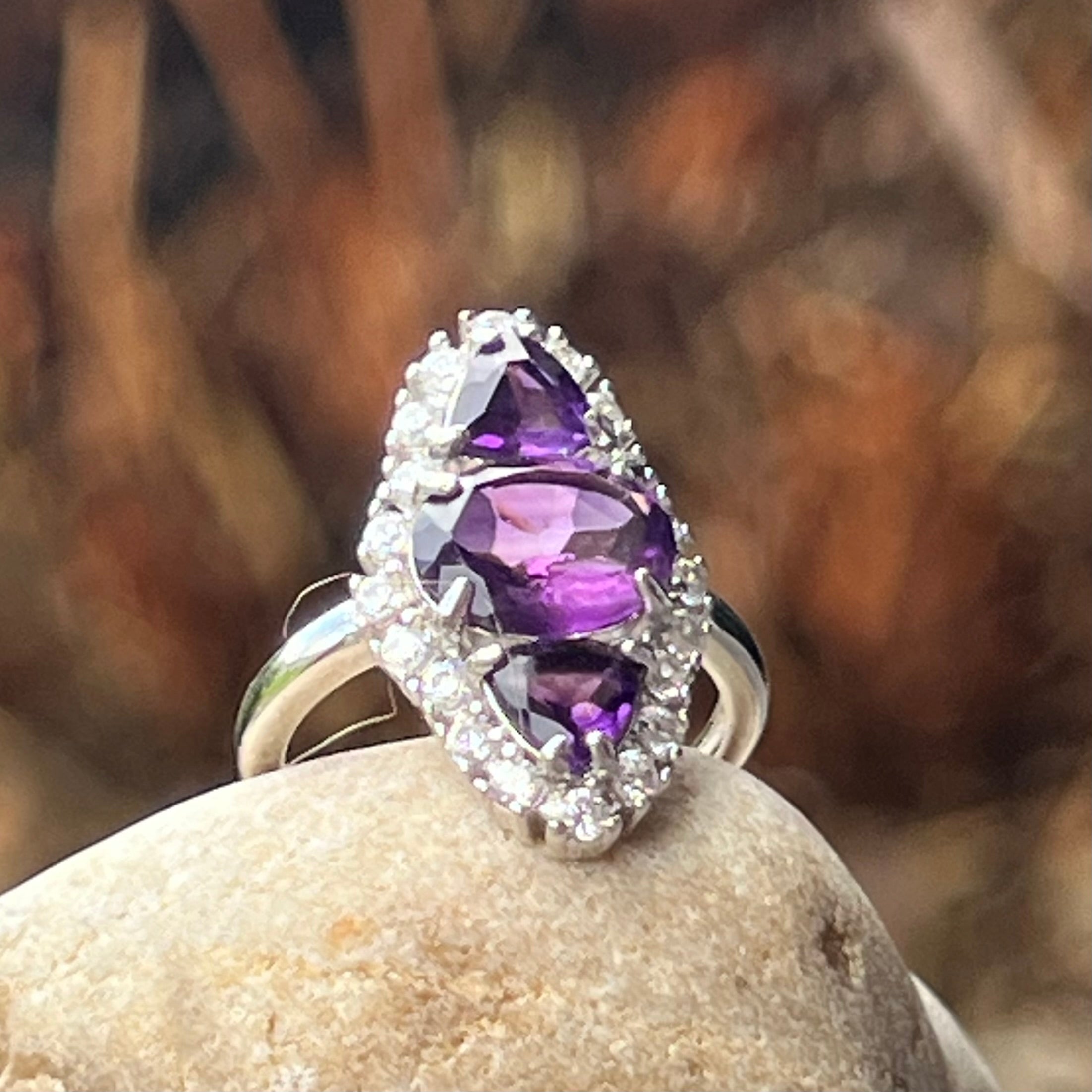 Amethyst Sterling Silver Ring ~ 5