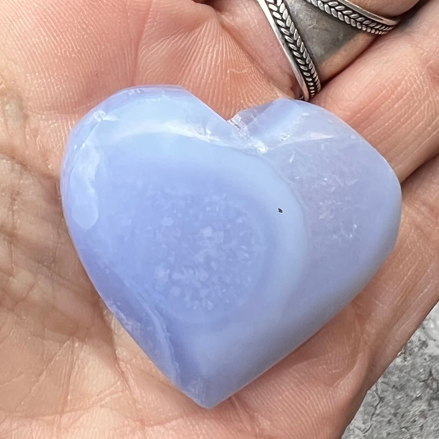 Blue Lace Agate Heart ~ Specialty Boxed Crystal