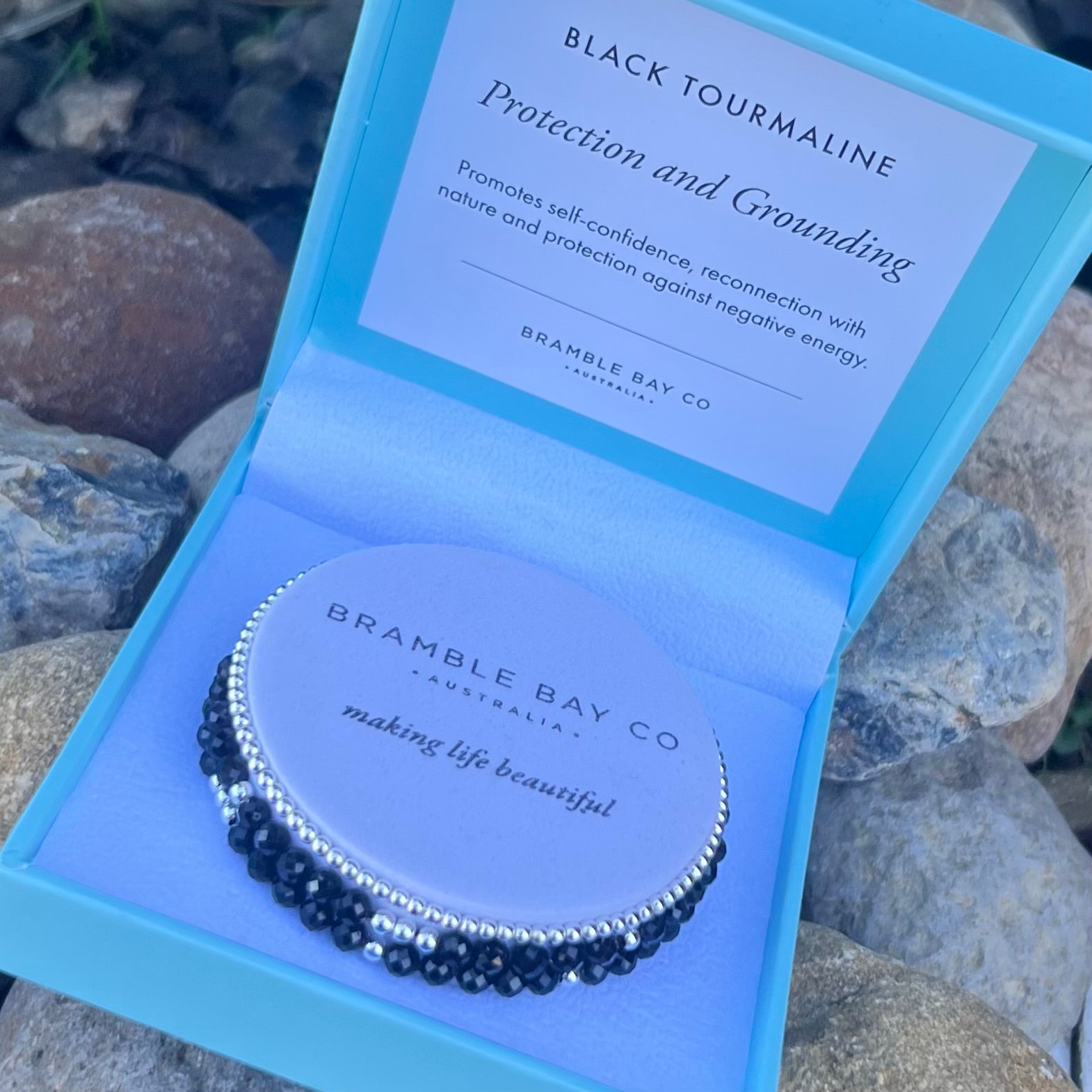 Protection & Grounding ~ Black Tourmaline Triple Bracelet Set