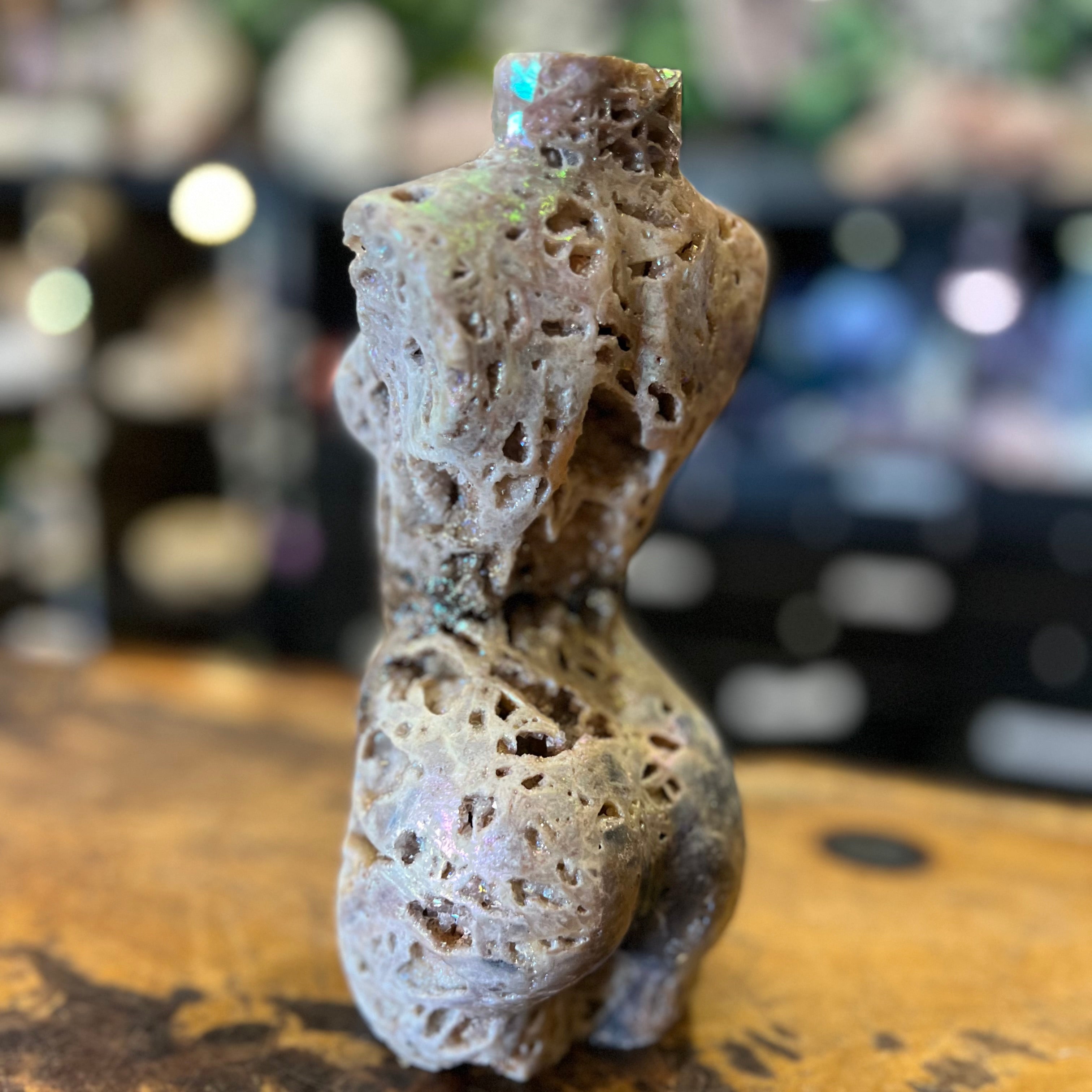 Booty Licious Electroplated Sphalarite Lady Body Carving