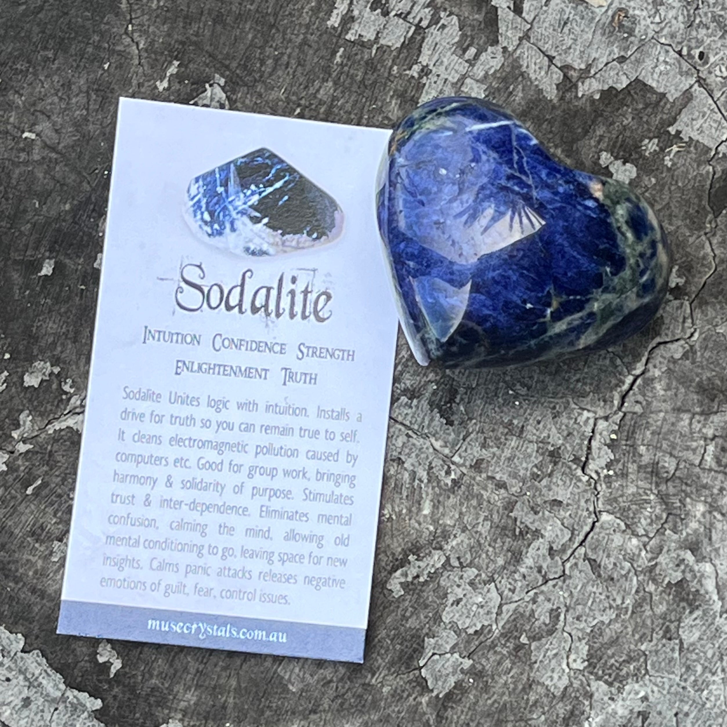 Sodalite Heart Carving