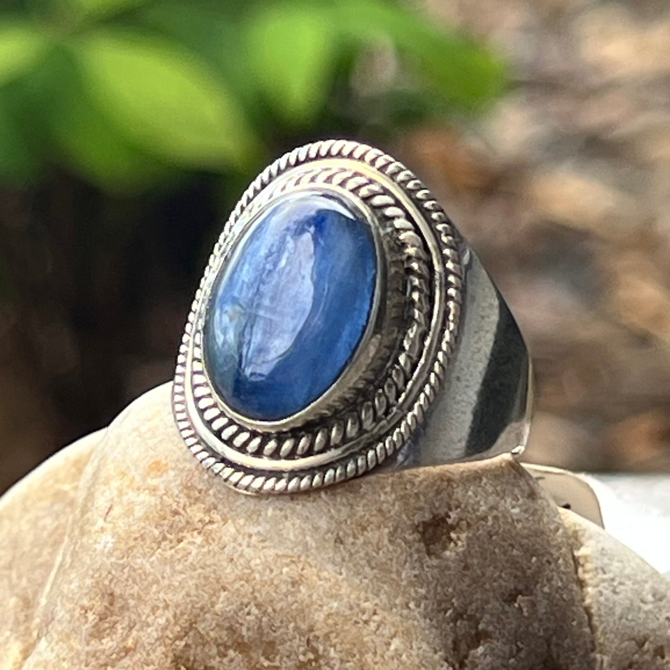Blue Kyanite Sterling Silver Ring ~ 10.5