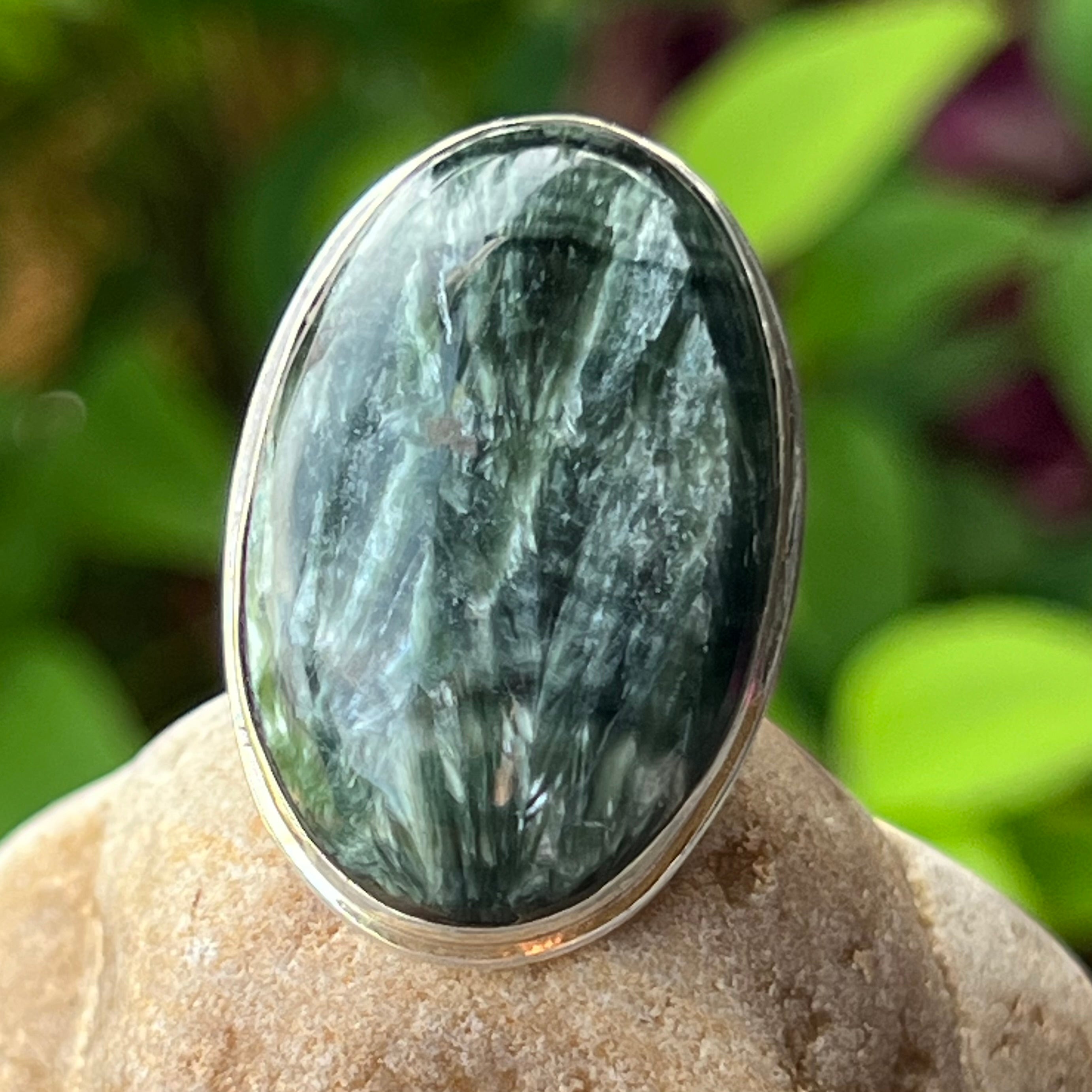 Seraphinite ~ Sterling Silver Ring ~ Size 7