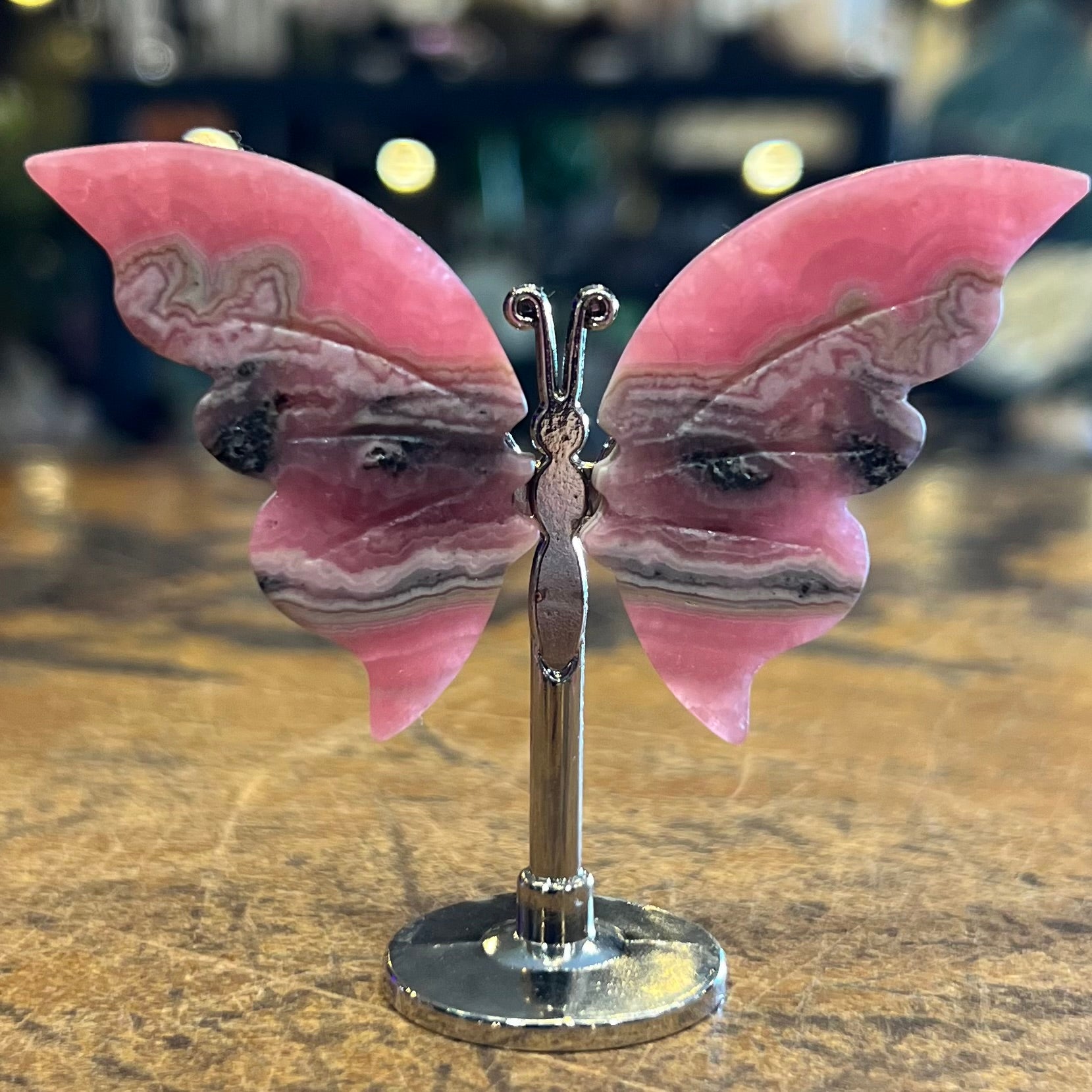 Mini Rhodochrosite Butterfly on Stand
