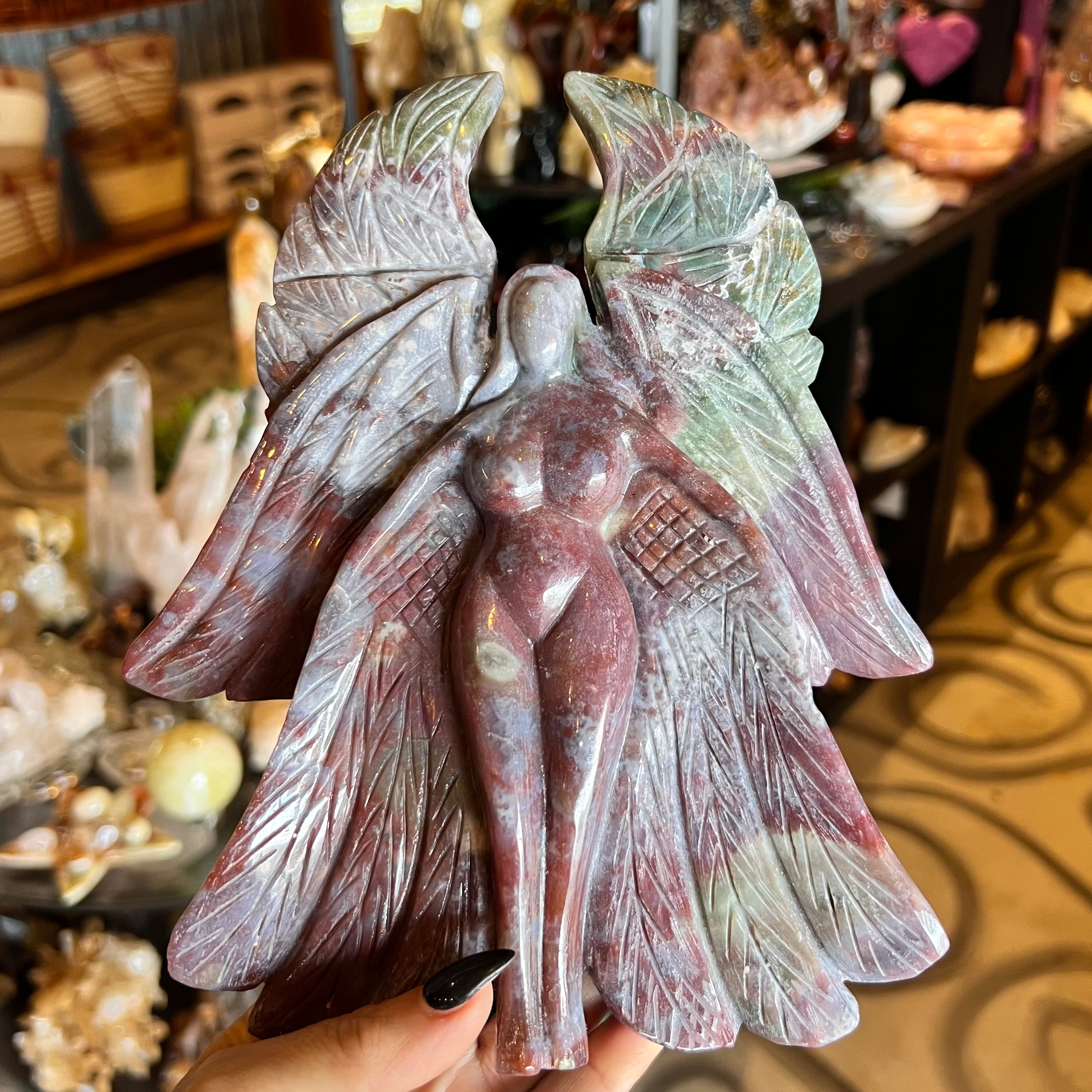 Ocean Jasper Goddess Carving
