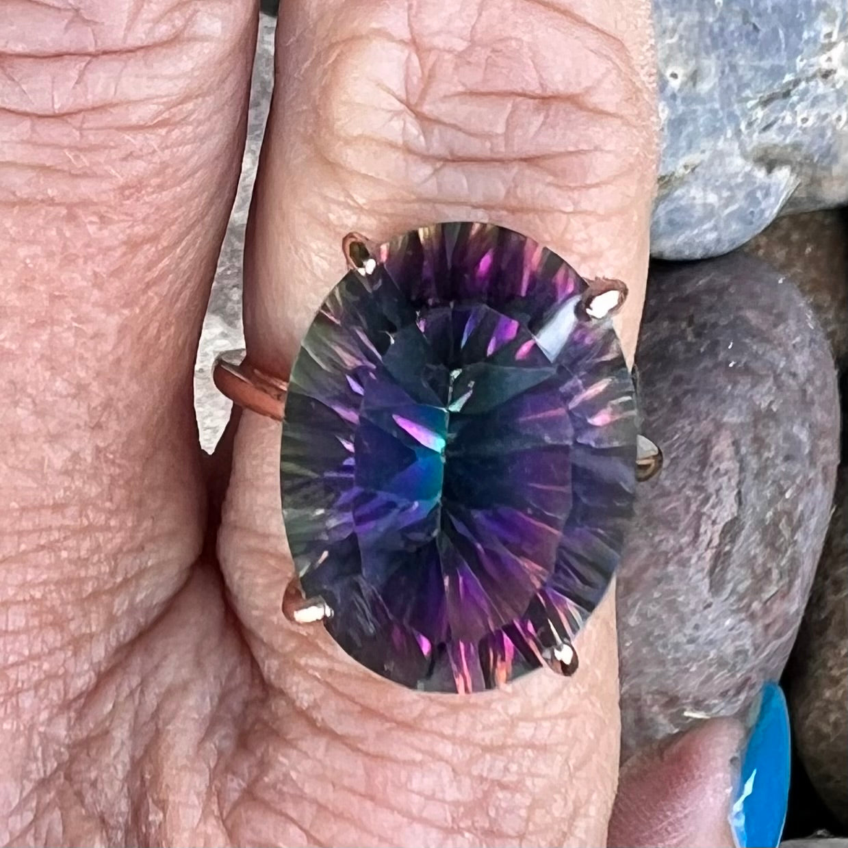 Mystic Topaz ~ Oval Cut Ring ~ size 7