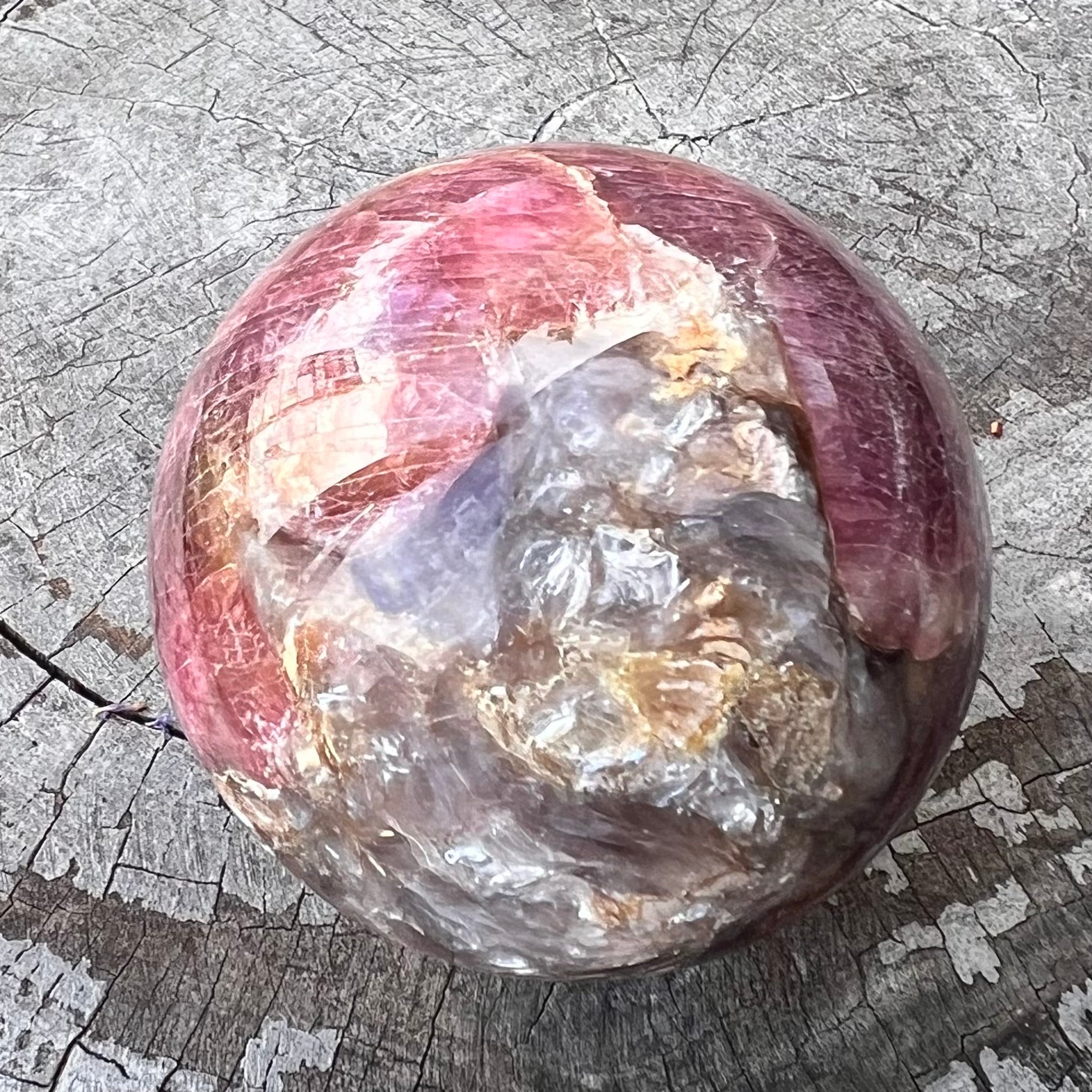 Pink Tourmaline with Mica Sphere