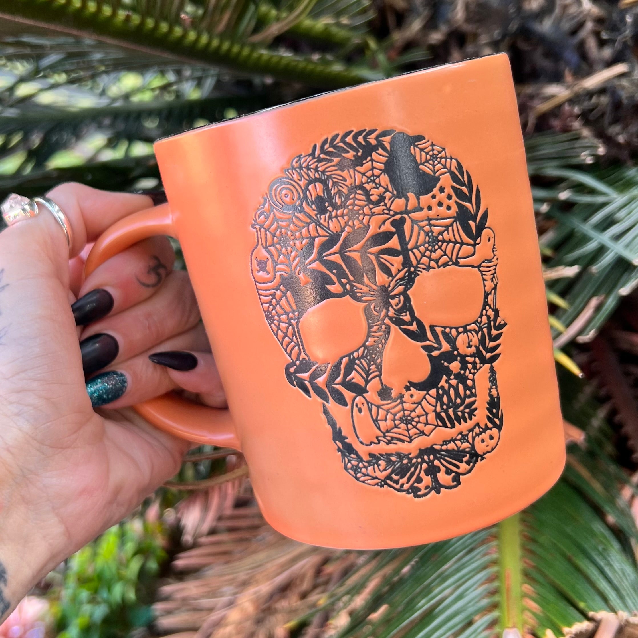 Crescent Moon Skull ~ Rustic Mug