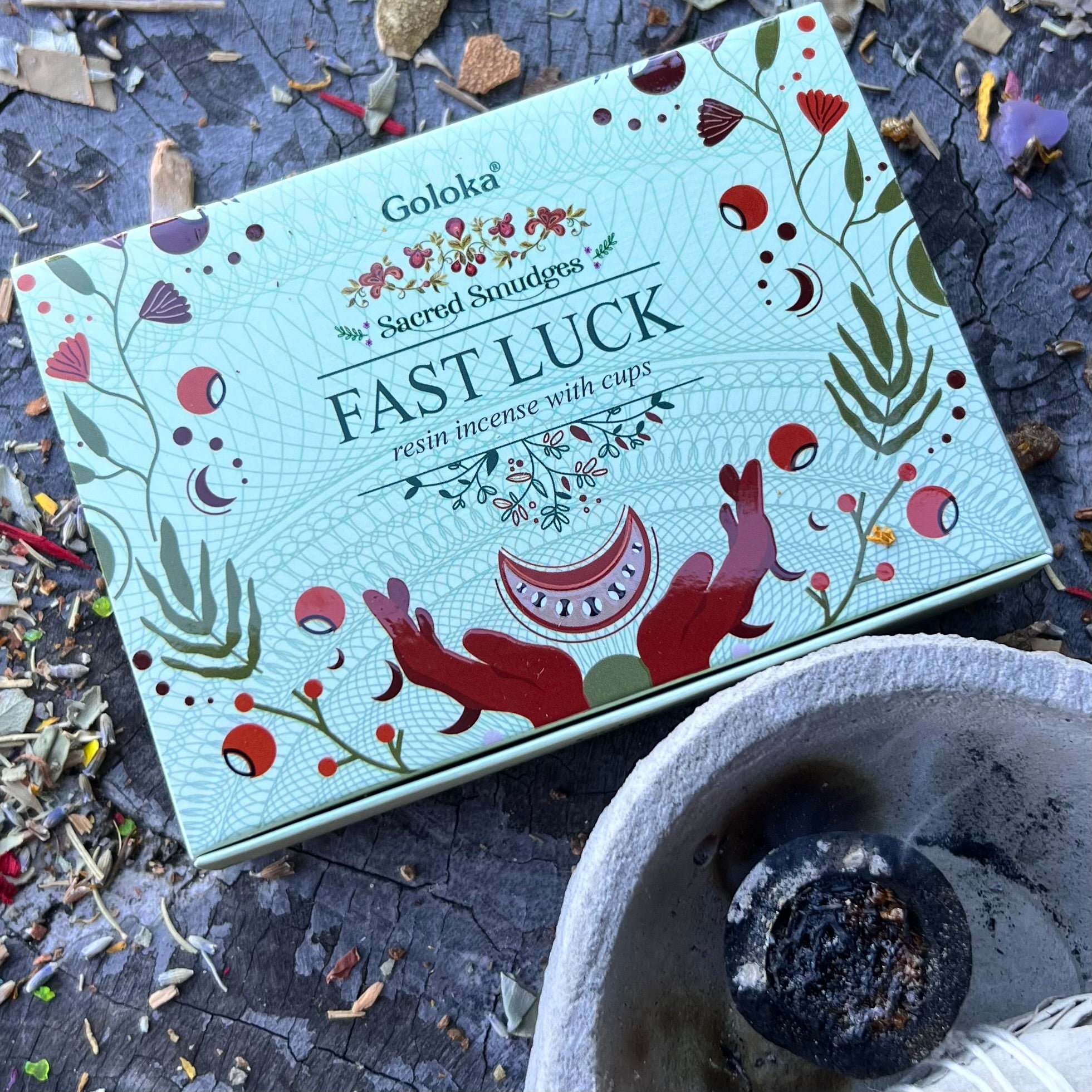 Sacred Smudges Fast Luck ~ Resin Incense Cups