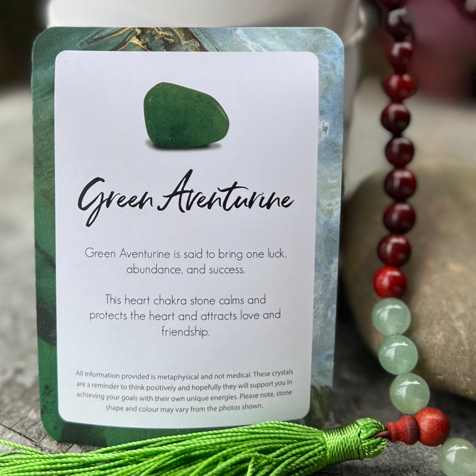 Love and Gratitude ~ Rosewood and Green Aventurine ~ Meditation Necklace