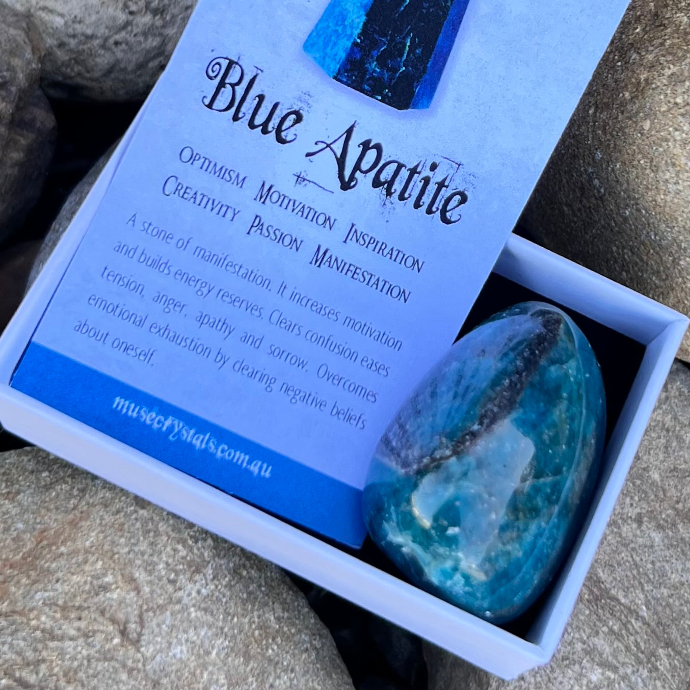 Blue Apatite ~ Specialty Boxed Crystal