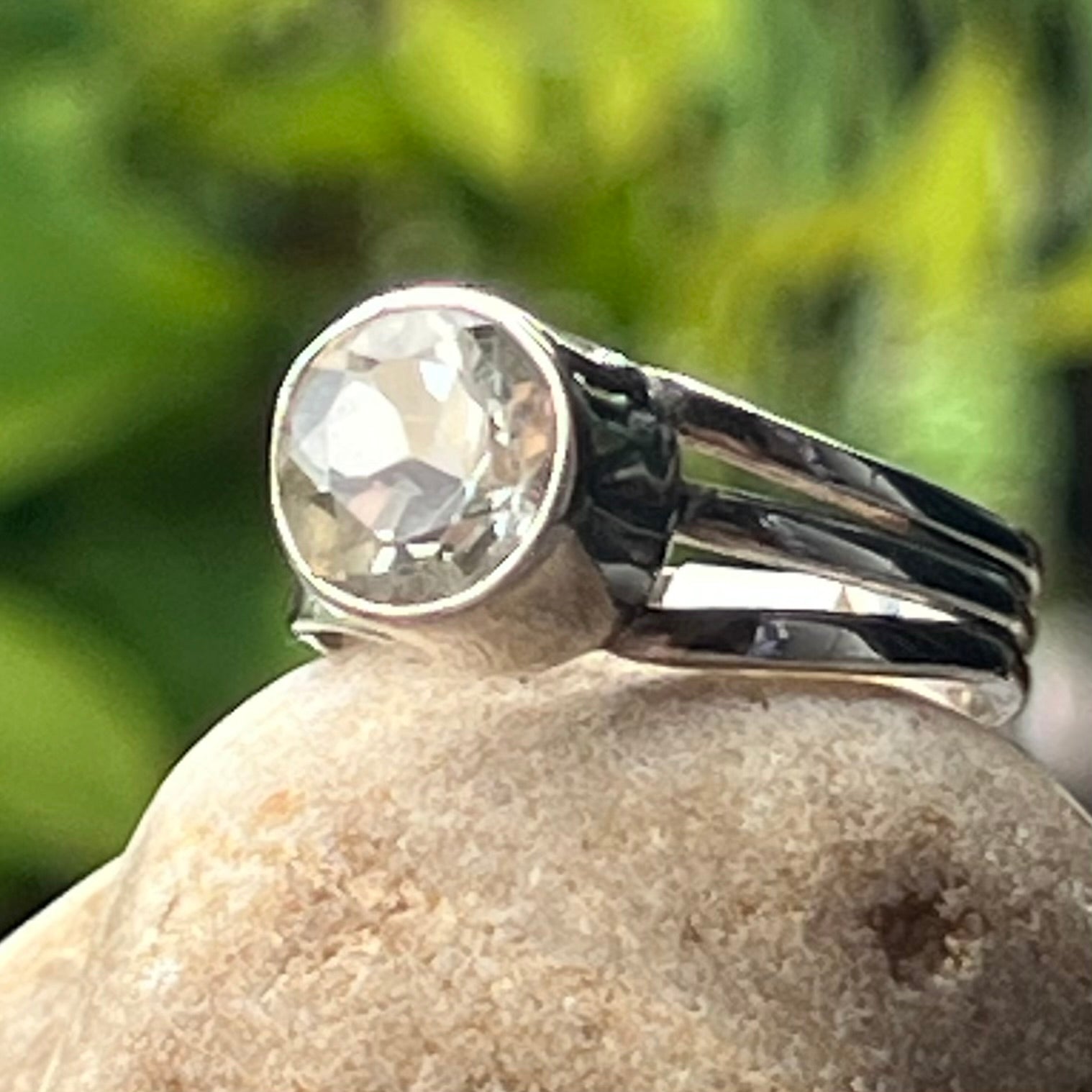 Green Amethyst in Sterling Silver Ring ~ size 7
