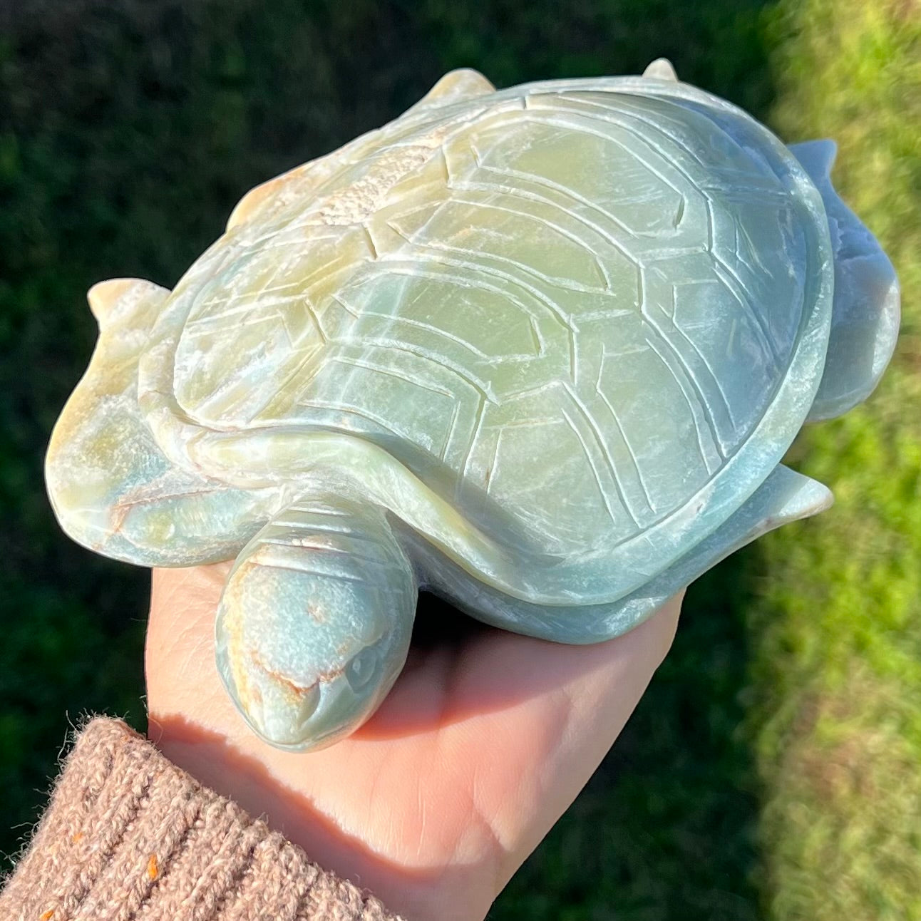 Caribbean Calcite ~ Turtle Carving
