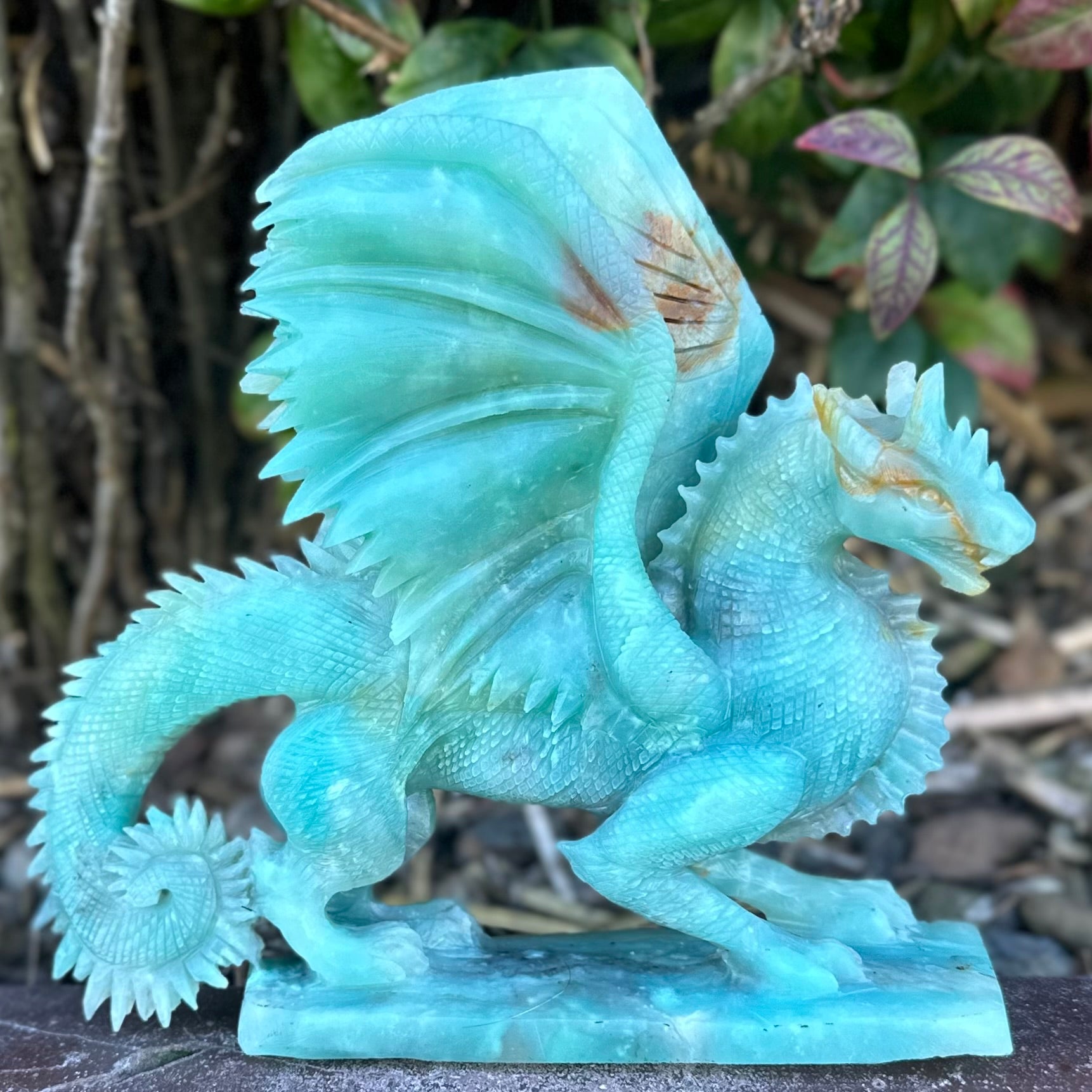 Dragon Carving ~ Blue Aragonite