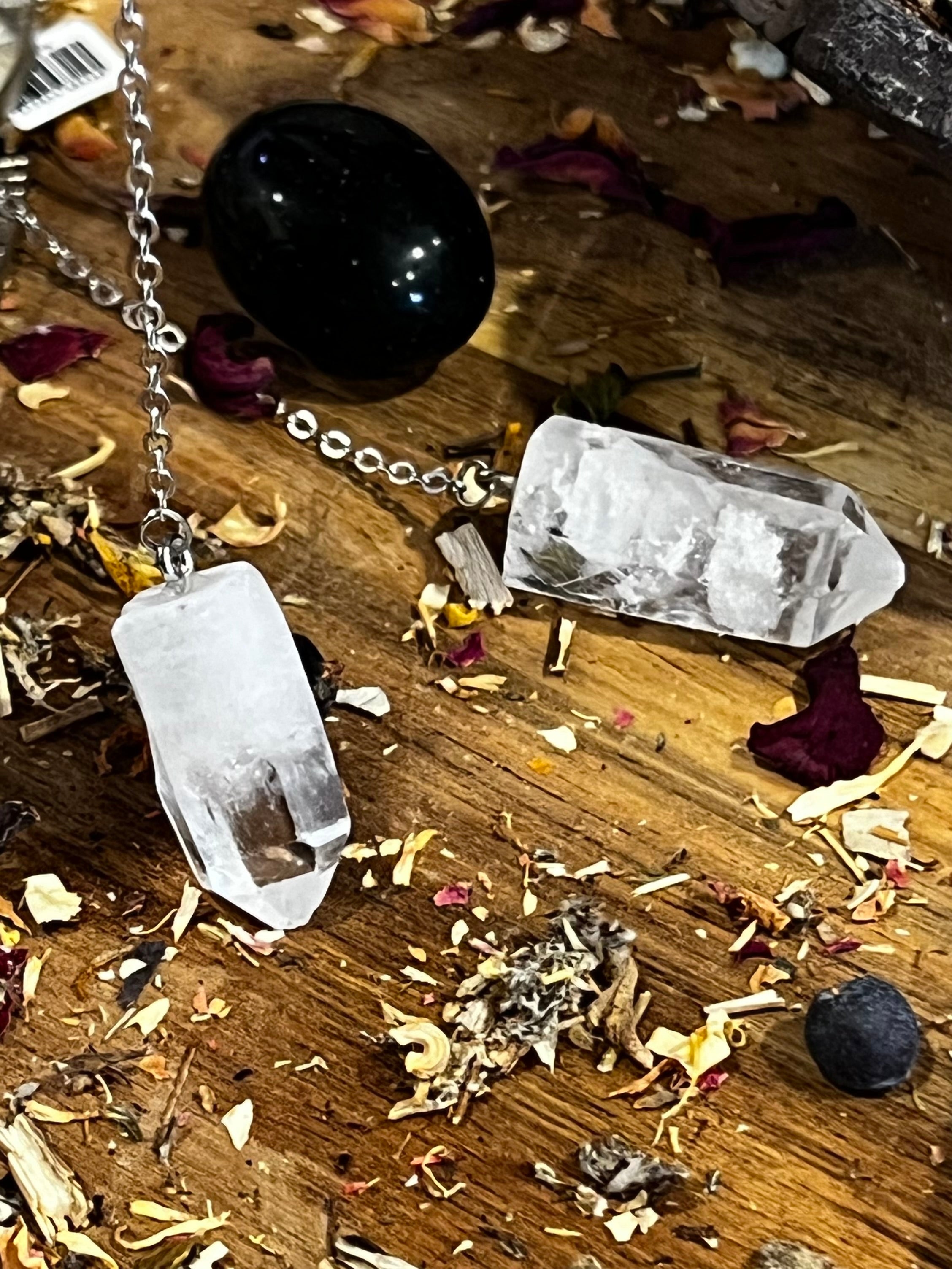 Clear Quartz Semi Raw Generator Pointed ~ Divination Pendulum