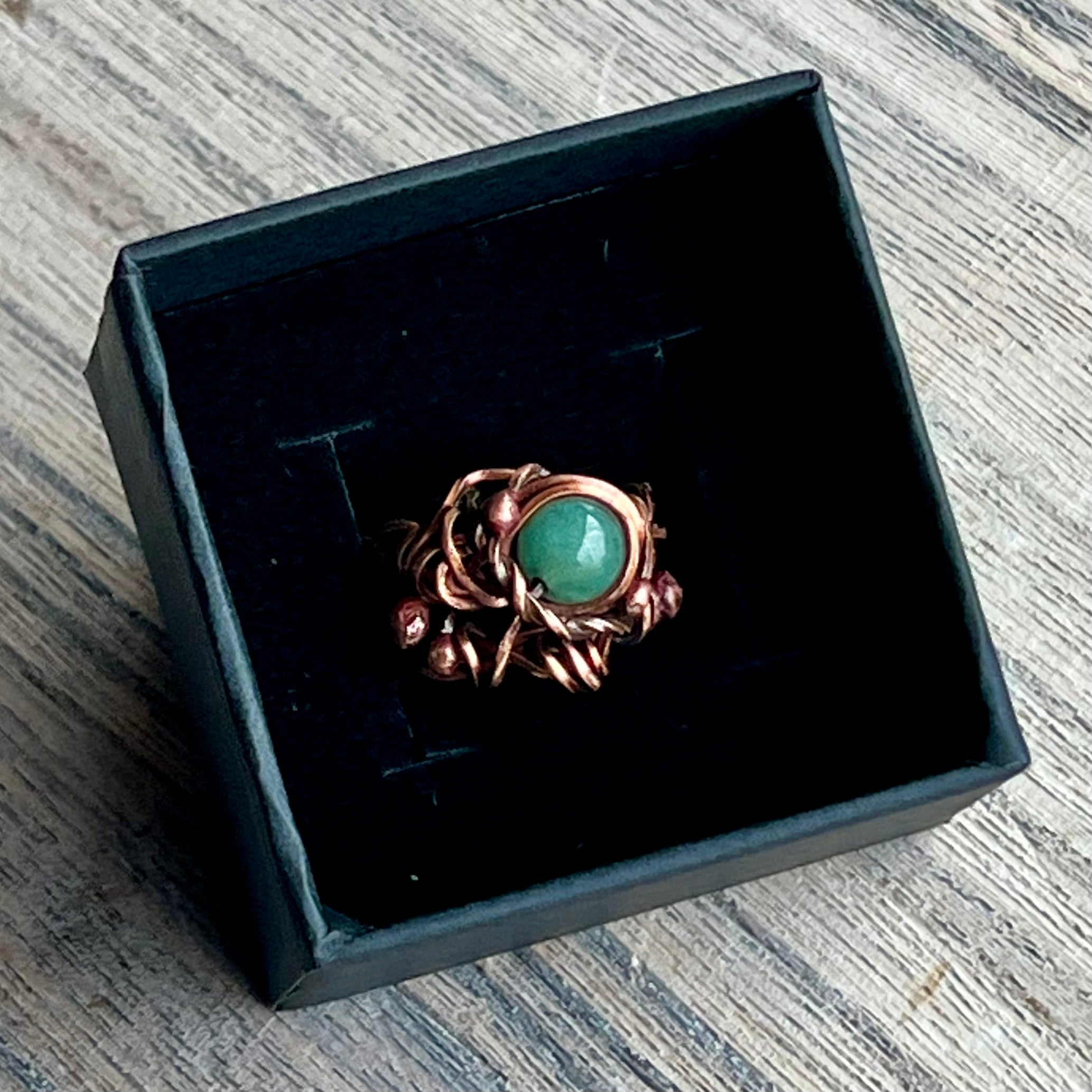 Muse Forged ~ Artesian Green Aventurine Ring ~ Size 6