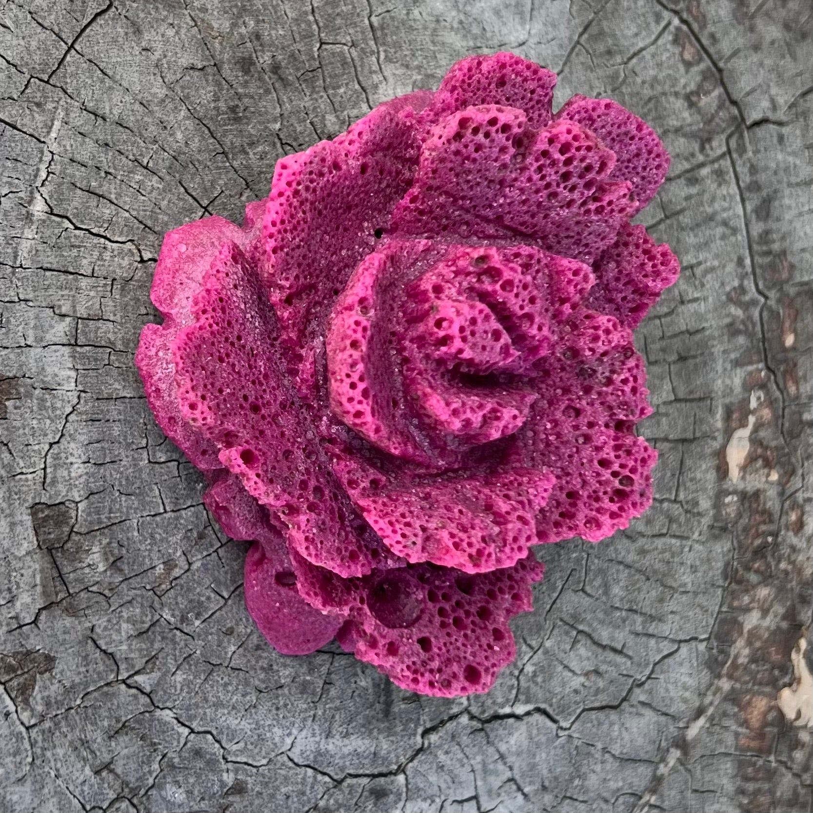 Crystal Rose Carving - Ruby
