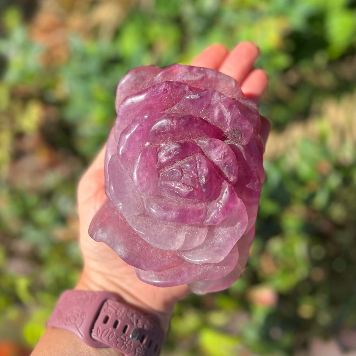Purple Fluorite Rose