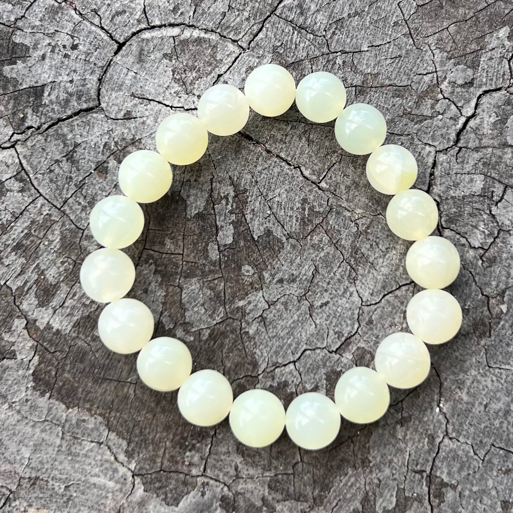 New Jade Beaded Bracelet ~ Large Fit