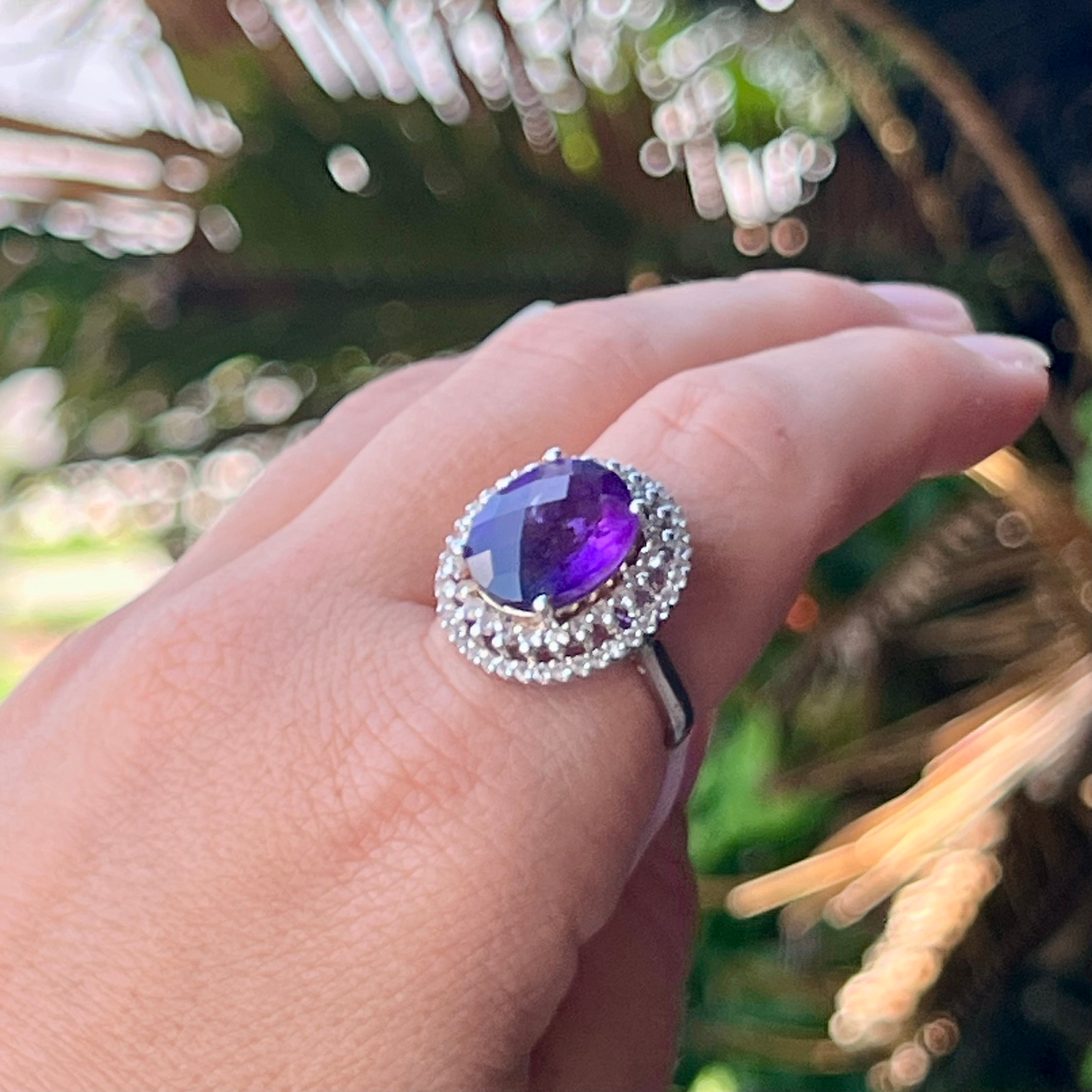 Amethyst Sterling Silver Ring ~ 8