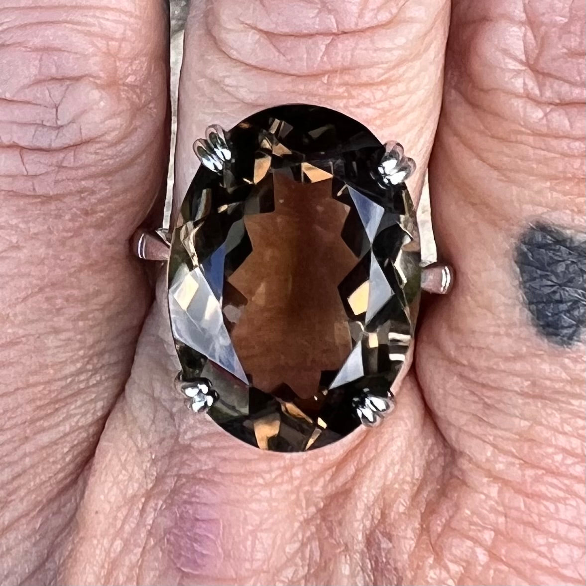 Smokey Quartz ~ Sterling Silver Ring ~ Size 10