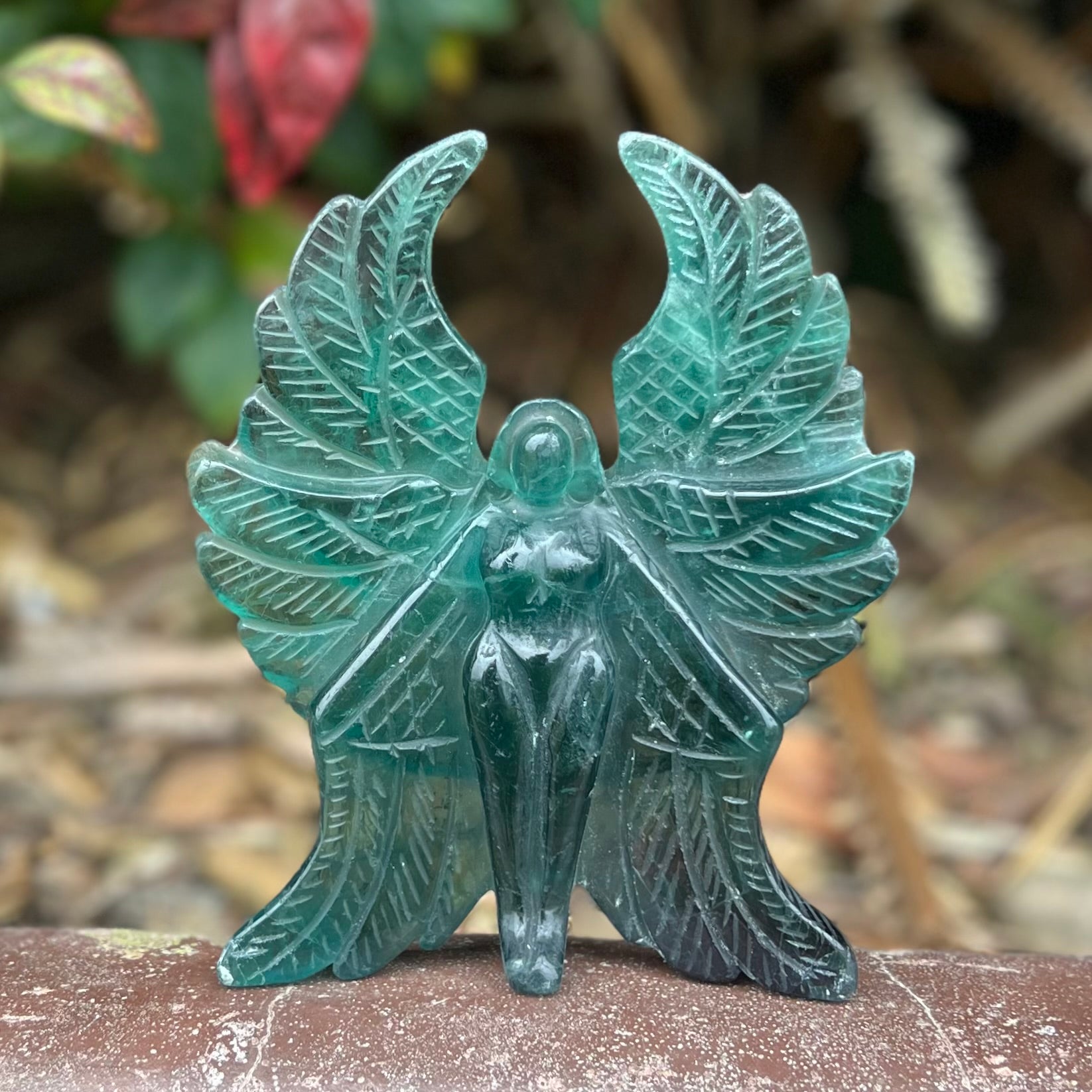 Green Fluorite Goddess of Compassion Carving (1)
