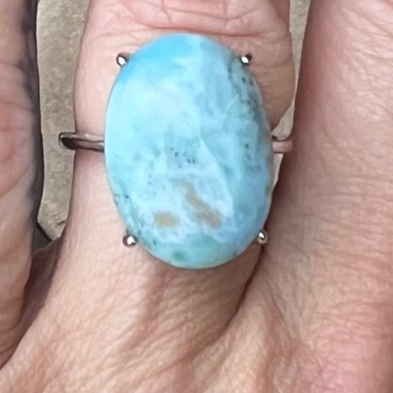 Larimar ~ Sterling Silver Ring ~ Size 6