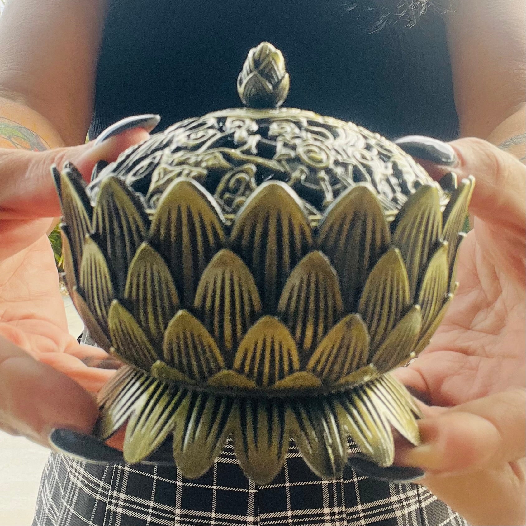 Metal Charcoal & Incense Burner large