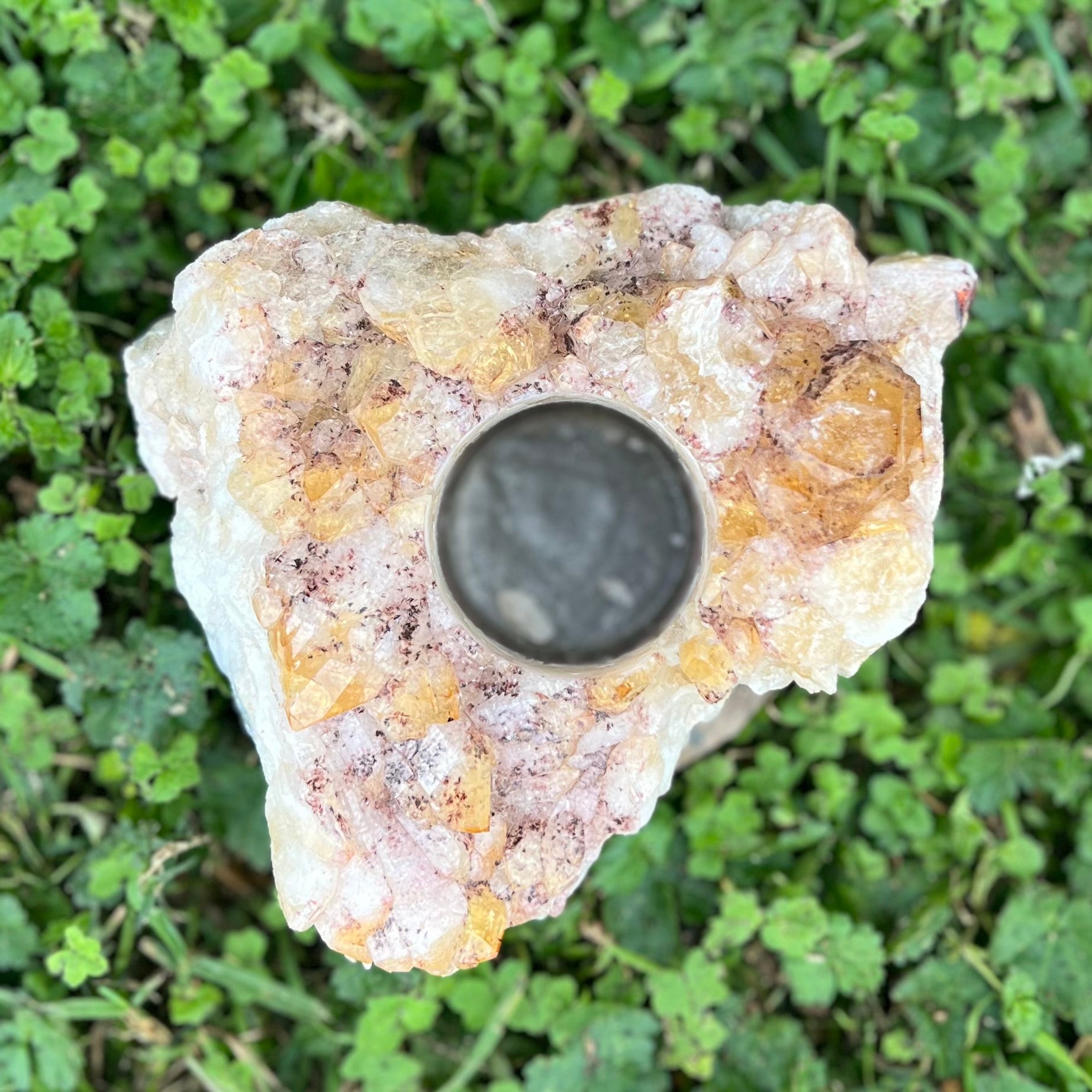 Citrine Cluster ~ Tealight Candle Holder
