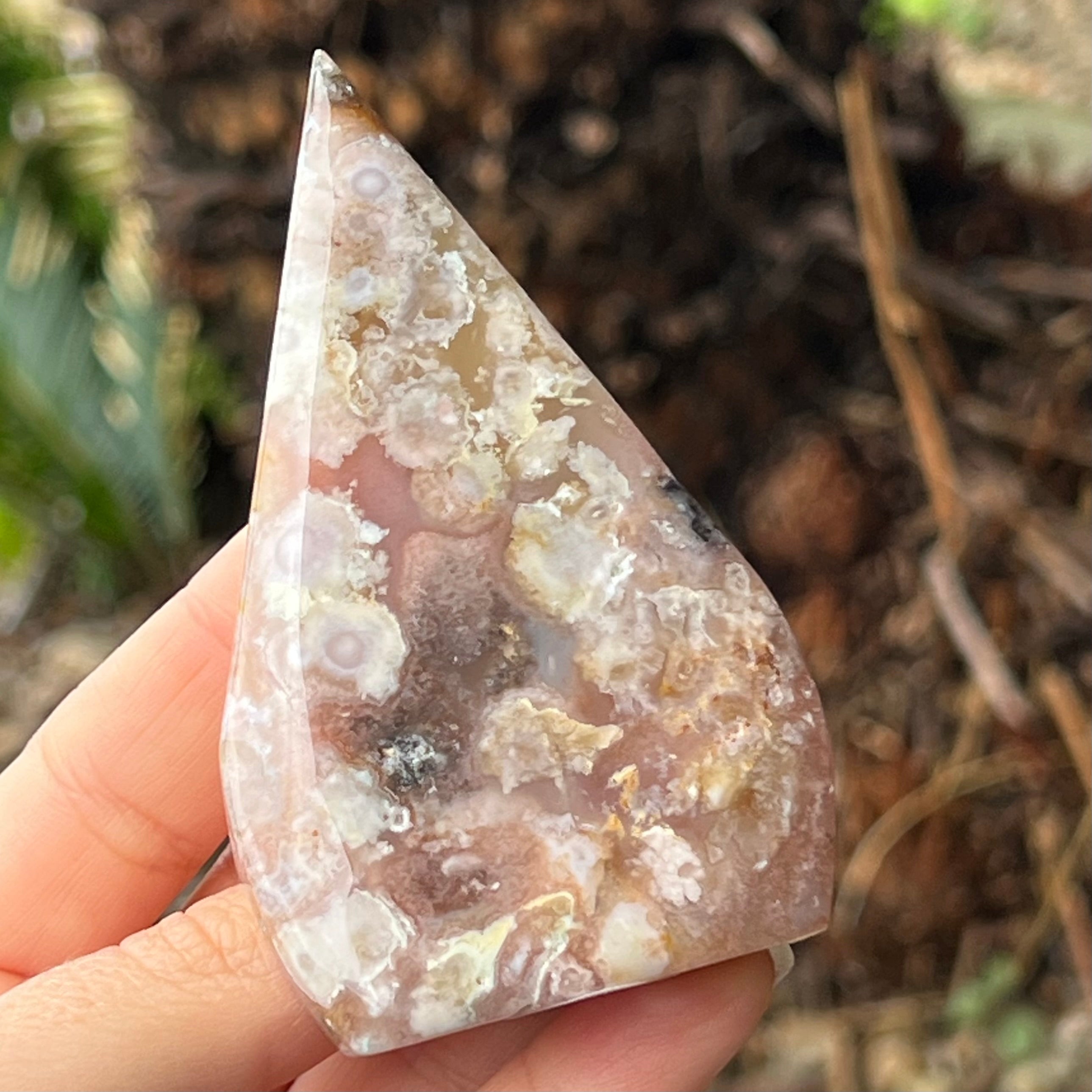 Flower Agate Tear Drop