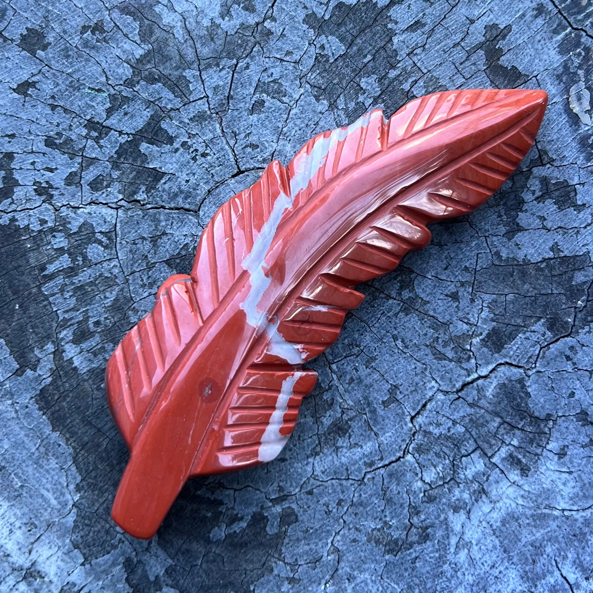Feather of Strength ~ Red Jasper