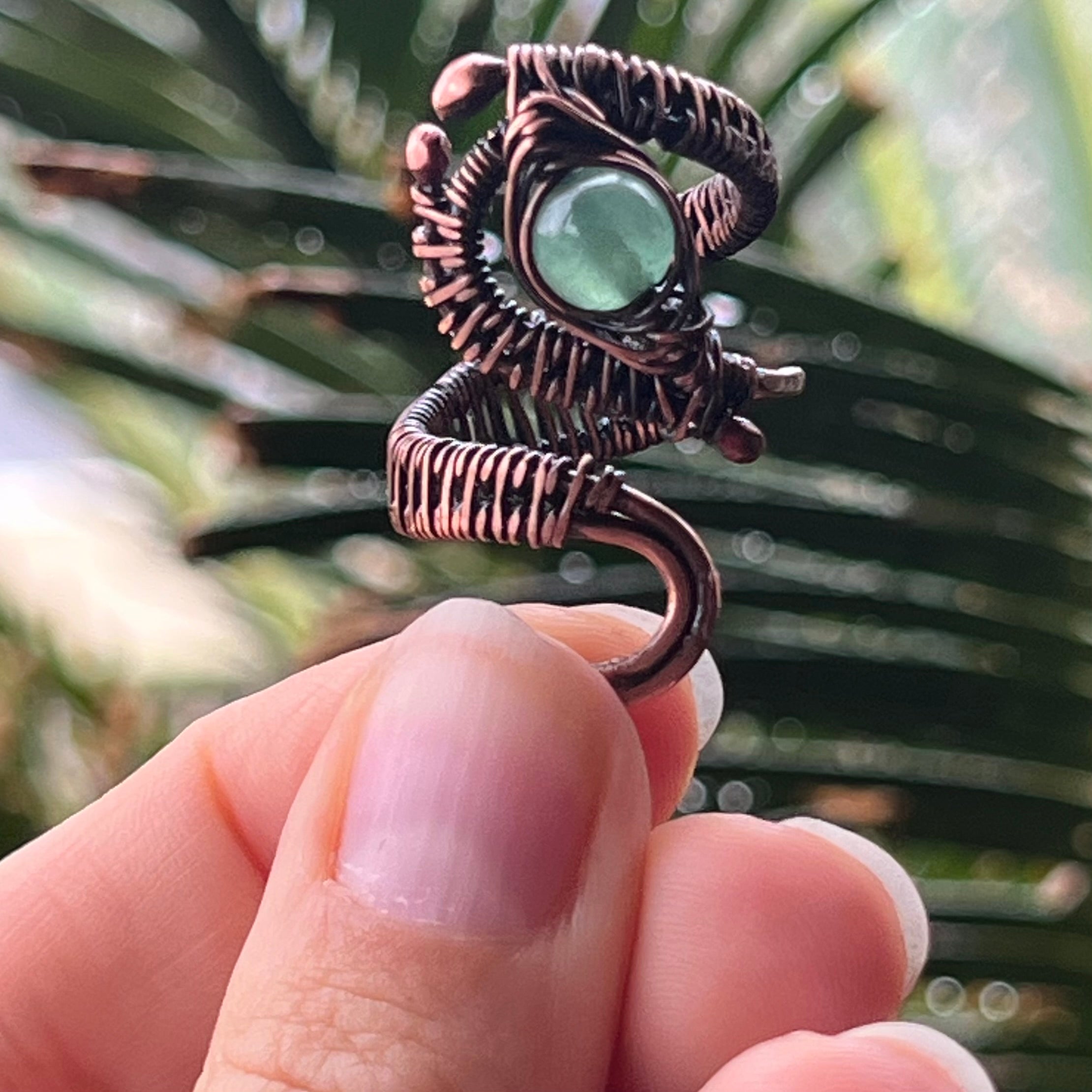 Muse Forged ~ Artesian Green Aventurine Adjustable Ring