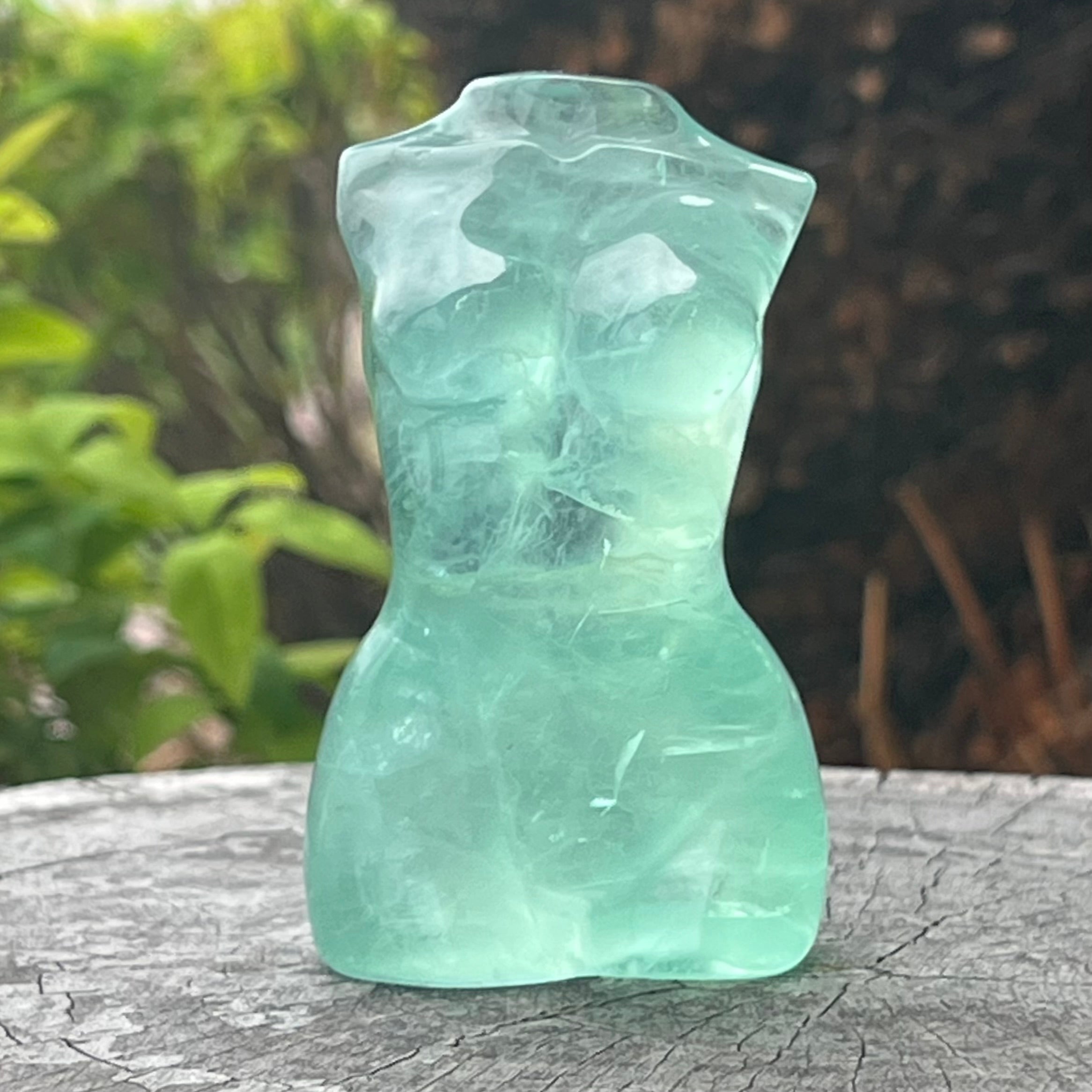 Green Fluorite ~ Woman Lady Body Carving
