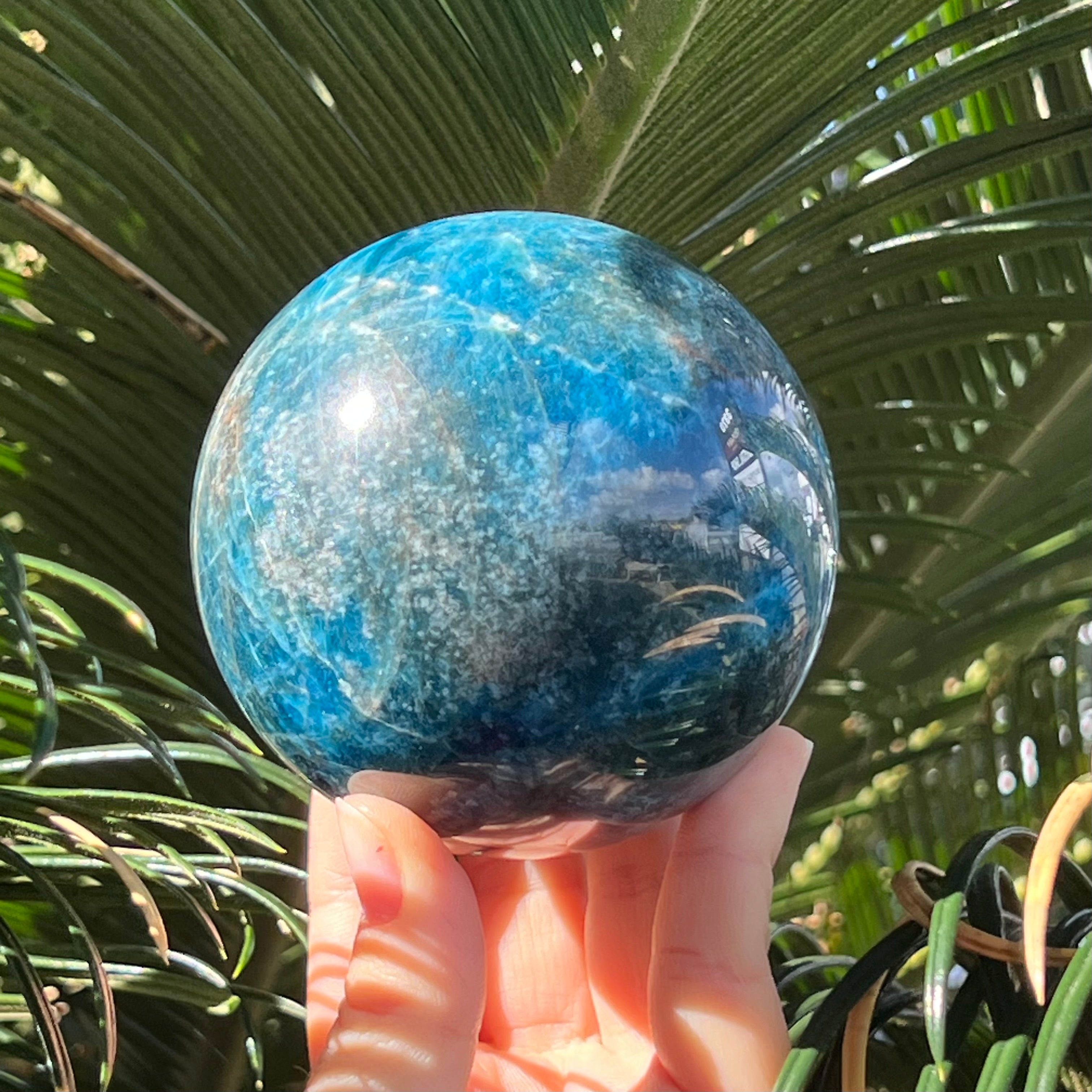 Blue Apatite Sphere