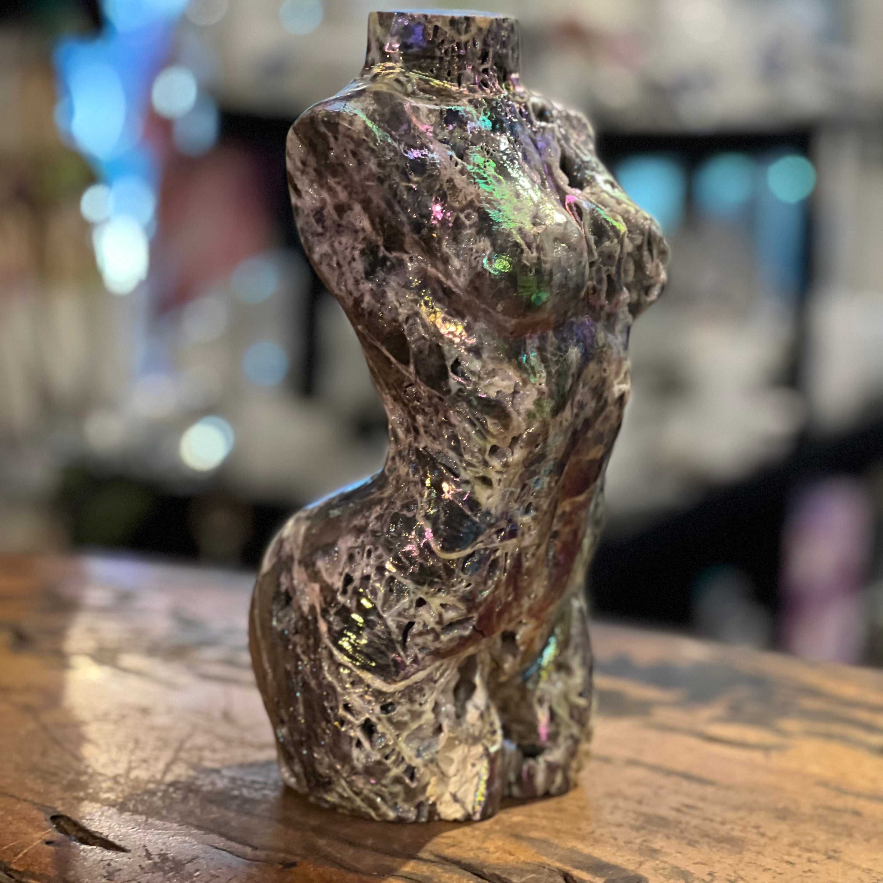 HUGE Booty Licious Electroplated Sphalarite Lady Body Carving