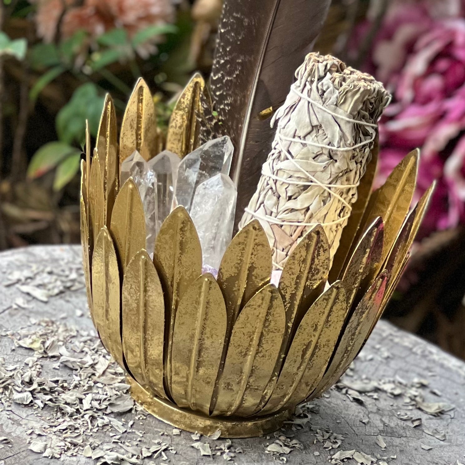 Metal Candle, Trinket or Sage Holder