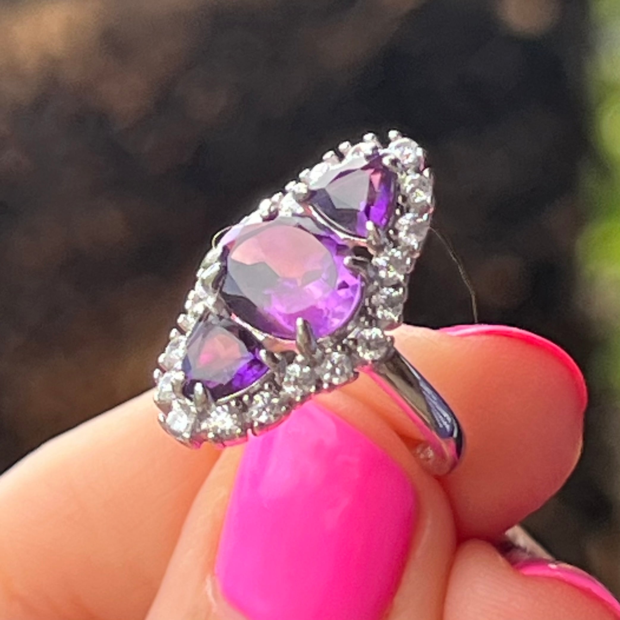 Amethyst Sterling Silver Ring ~ 5