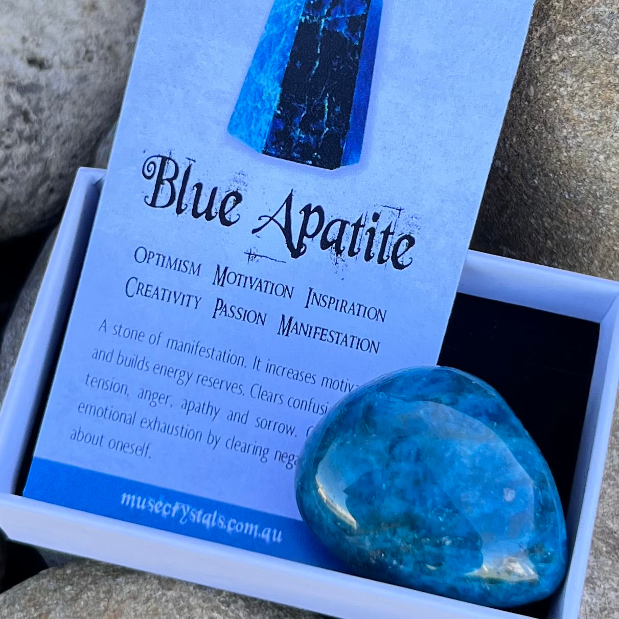 Blue Apatite ~ Specialty Boxed Crystal